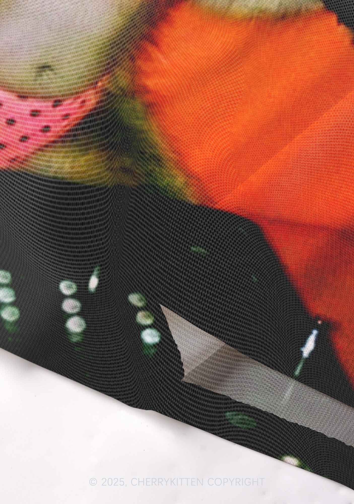 Bikini DJ Raccoon Y2K Mesh Cami Tank Cherrykitten