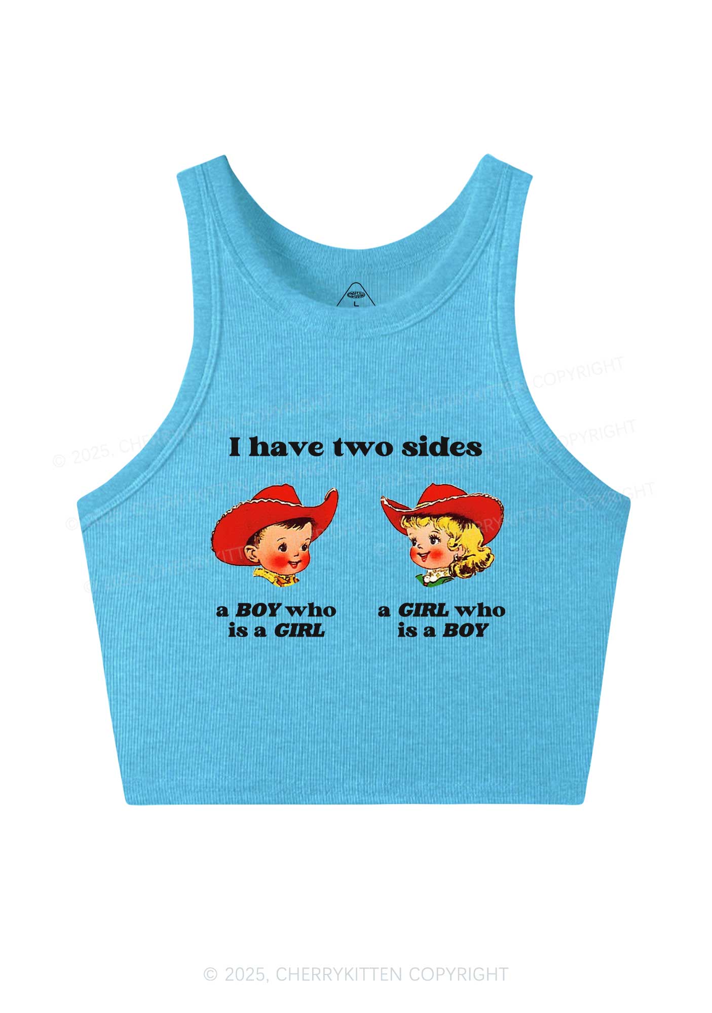 I Have Two Sides Pride Y2K Crop Tank Top Cherrykitten