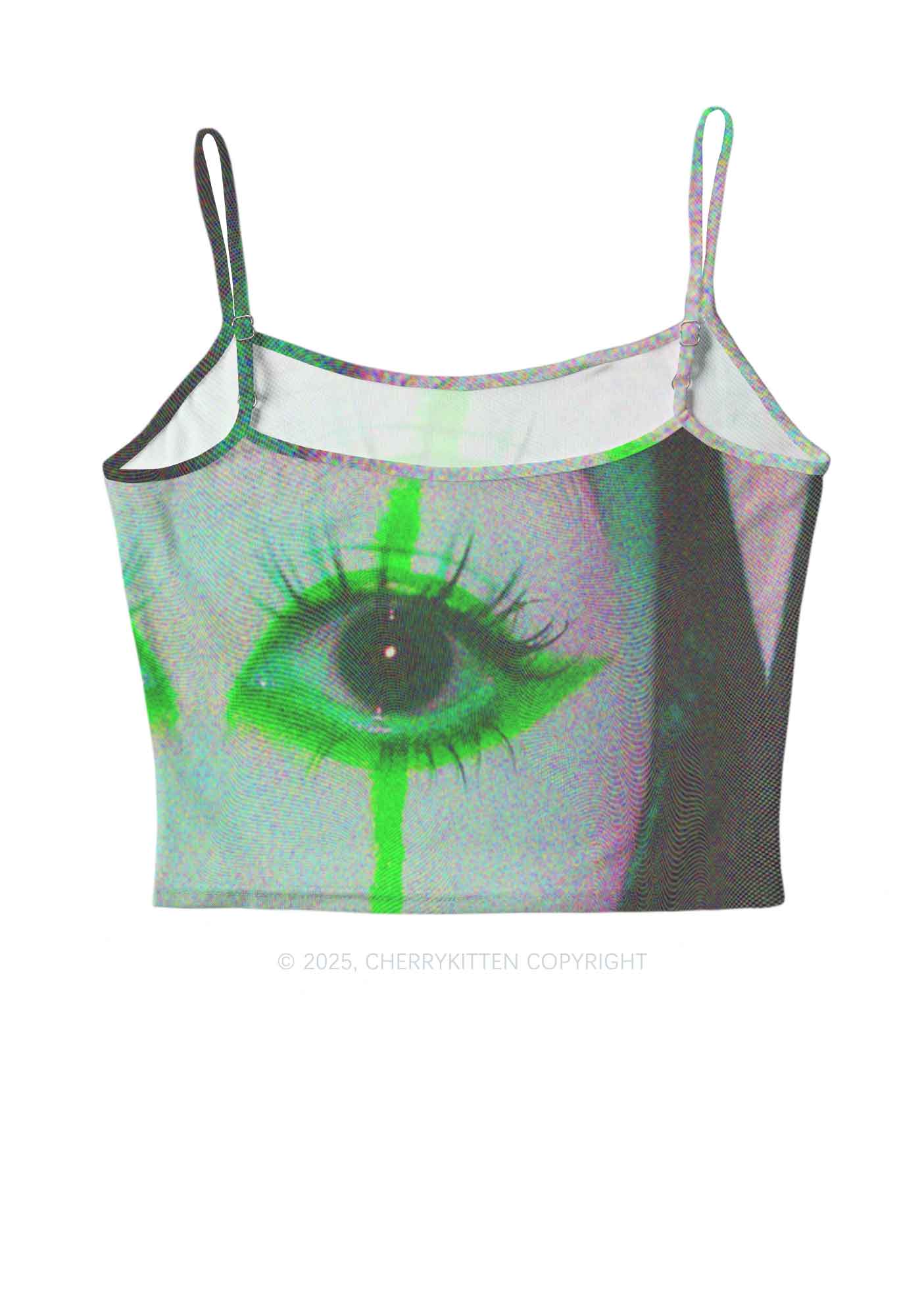 Halloween Cry Eye Y2K Mesh Cami Tank Cherrykitten