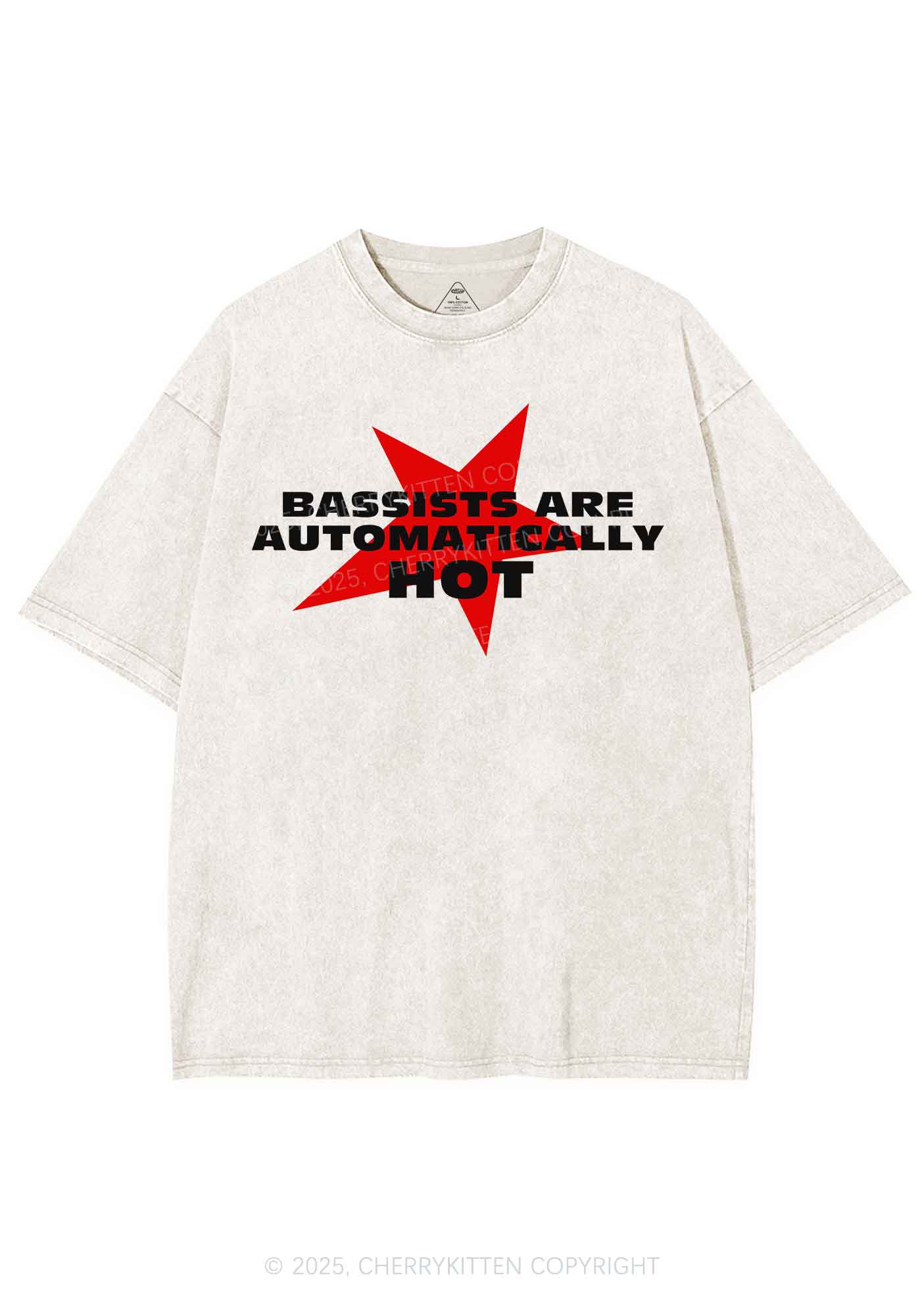 Bassists Are Automatically Hot Y2K Shirts Washed Tee Cherrykitten