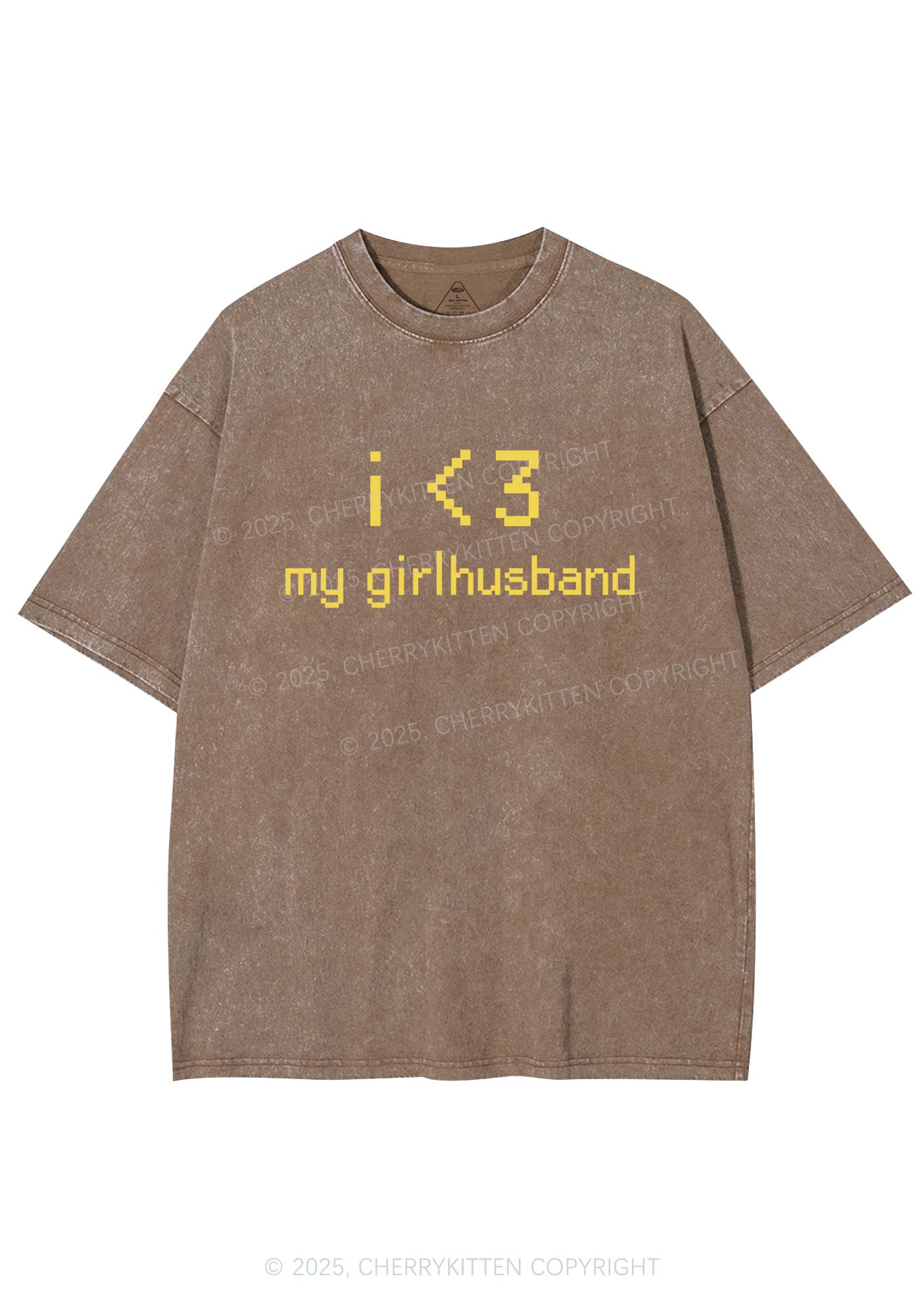 I Love My Girlhusband Y2K Shirts Washed Tee Cherrykitten