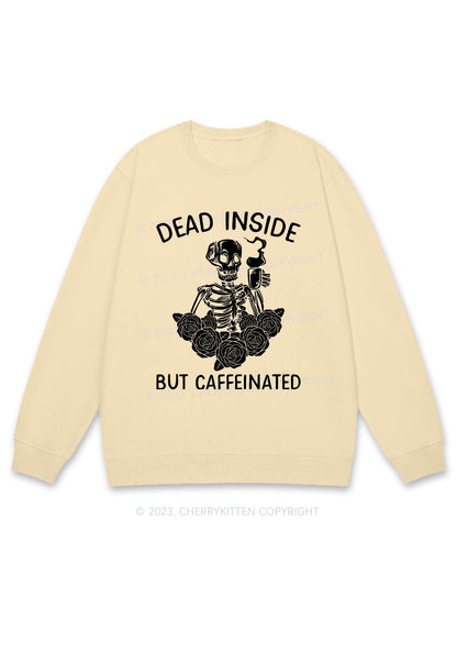Dead Inside But Caffeinated Halloween Y2K Sweatshirt Cherrykitten