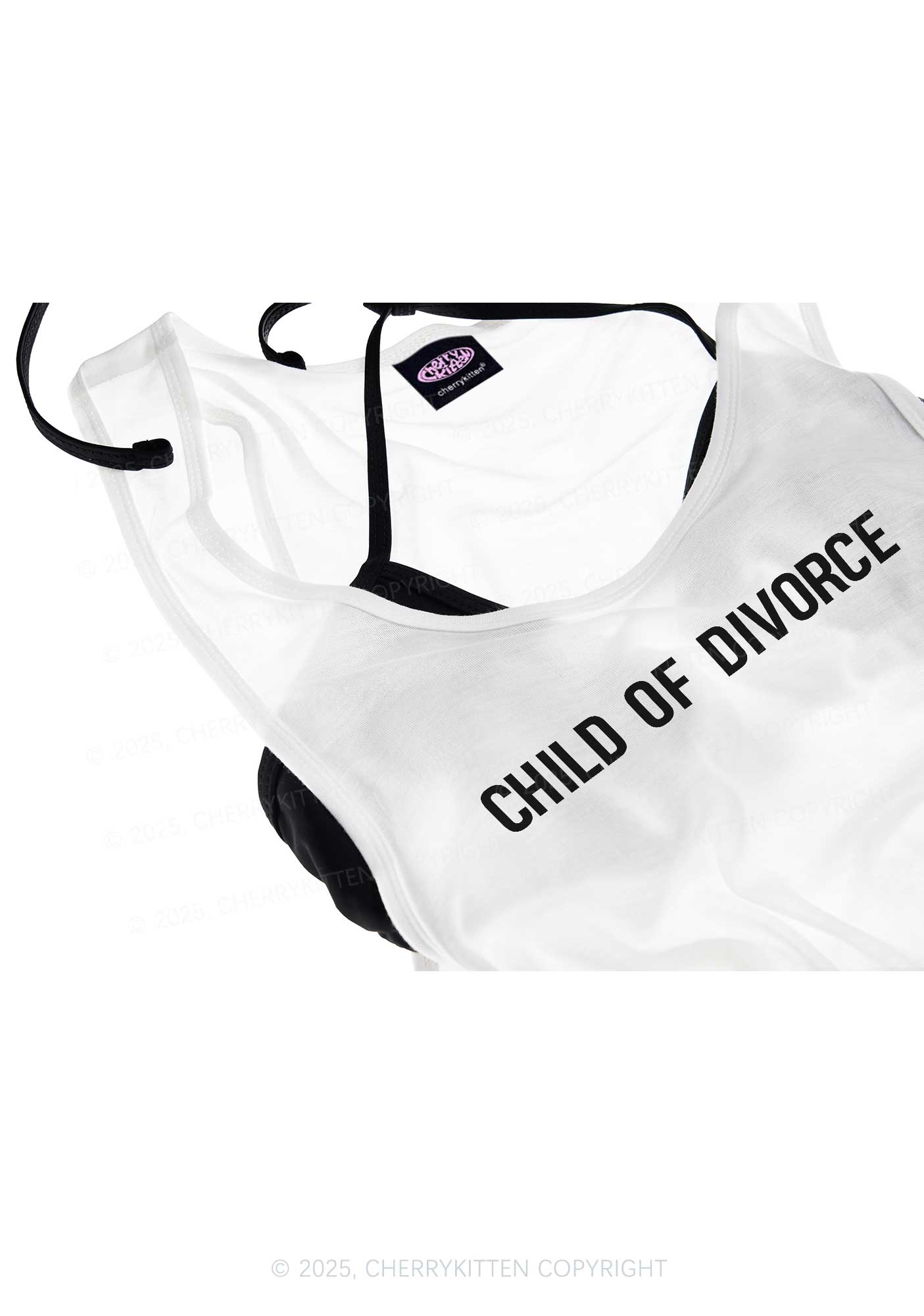 Child Of Divorce Y2K Sheer Boyfriend Tank Cherrykitten