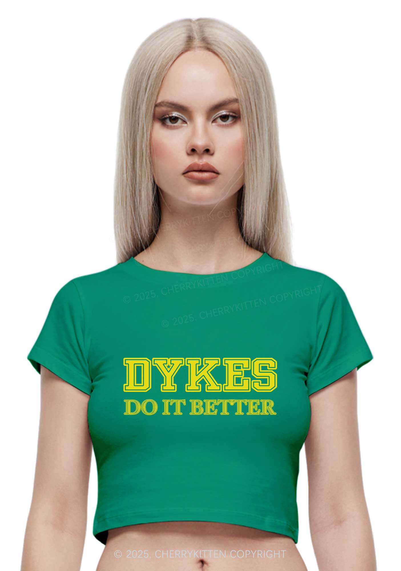 Dykes Do It Better Pride Y2K Baby Tee Cherrykitten