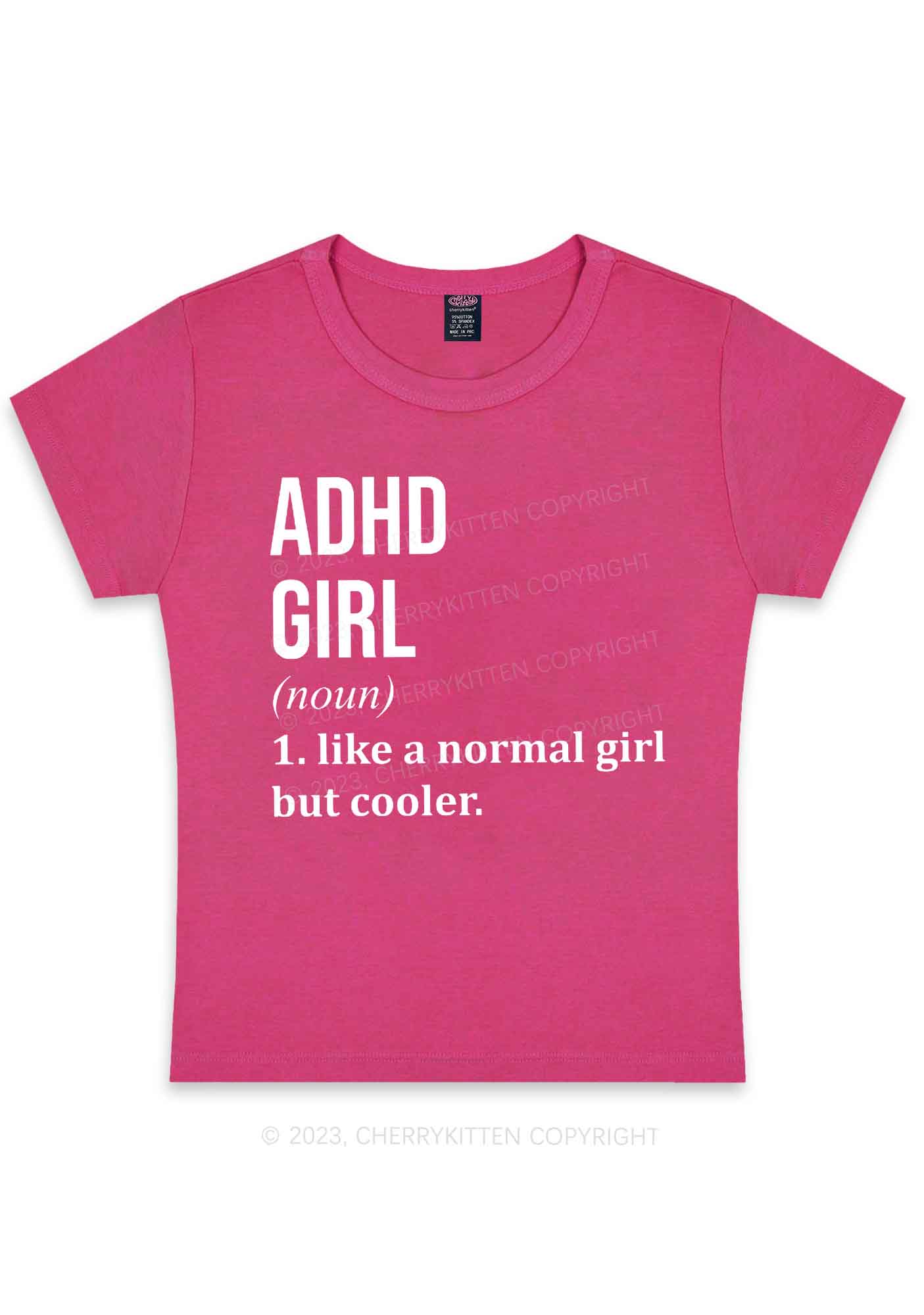 Curvy Definition ADHD Girl Y2K Baby Tee Cherrykitten
