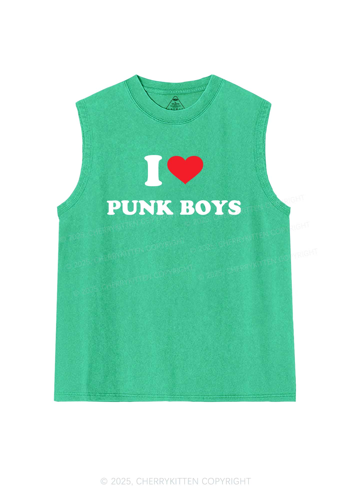 I Love Punk Boys Y2K Washed Muscle Tank Cherrykitten