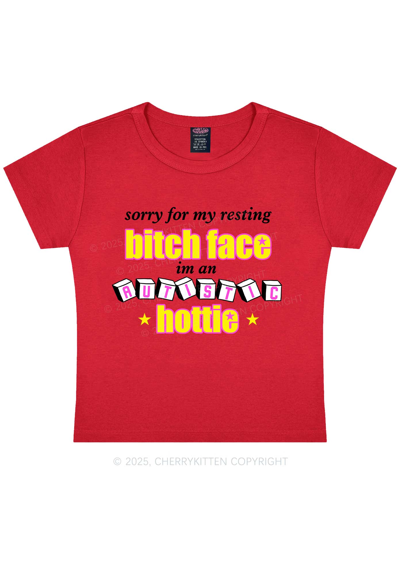 Autistic Hottie Y2K Baby Tee Cherrykitten