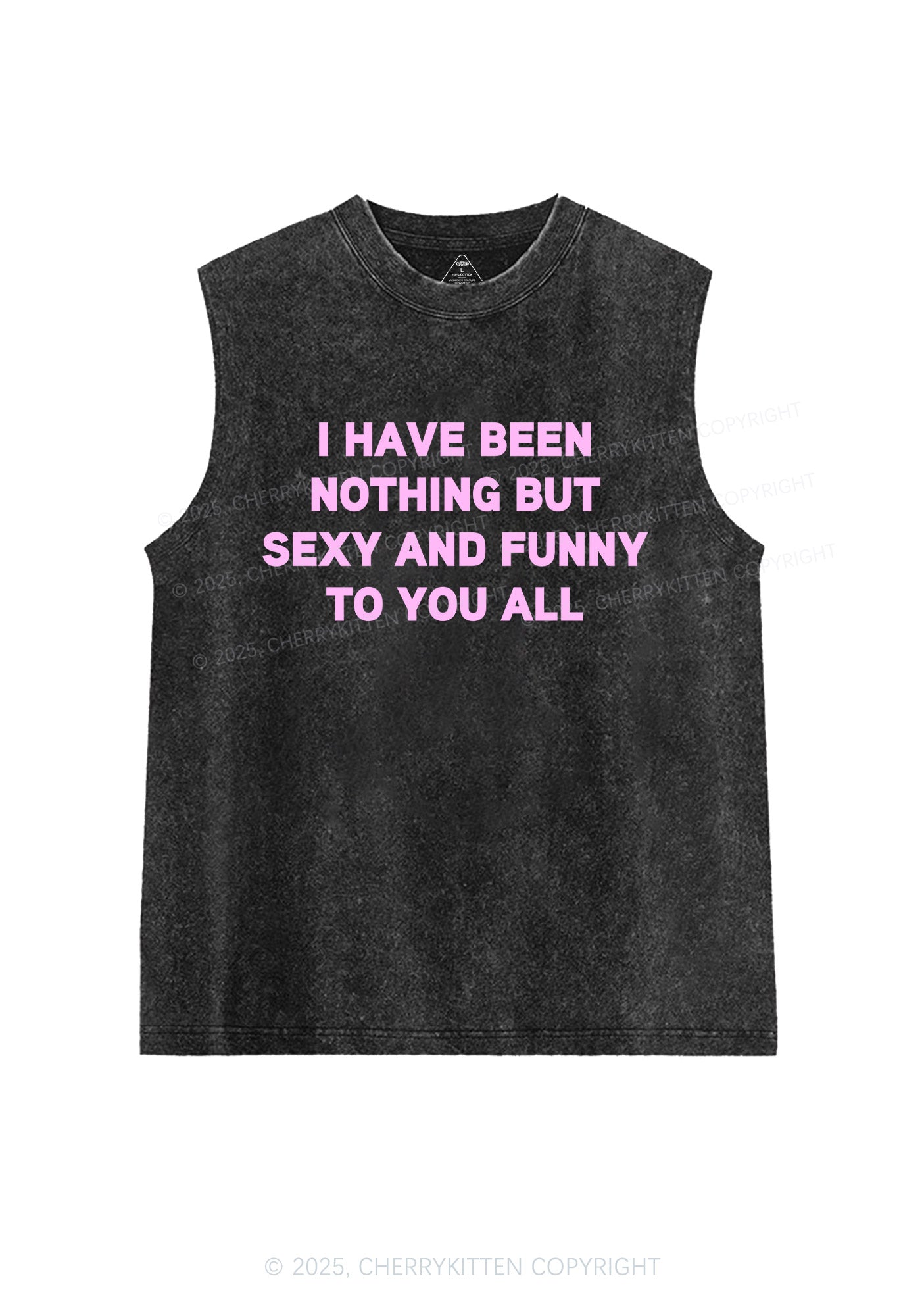 I Have Been Funny Y2K Washed Muscle Tank Cherrykitten