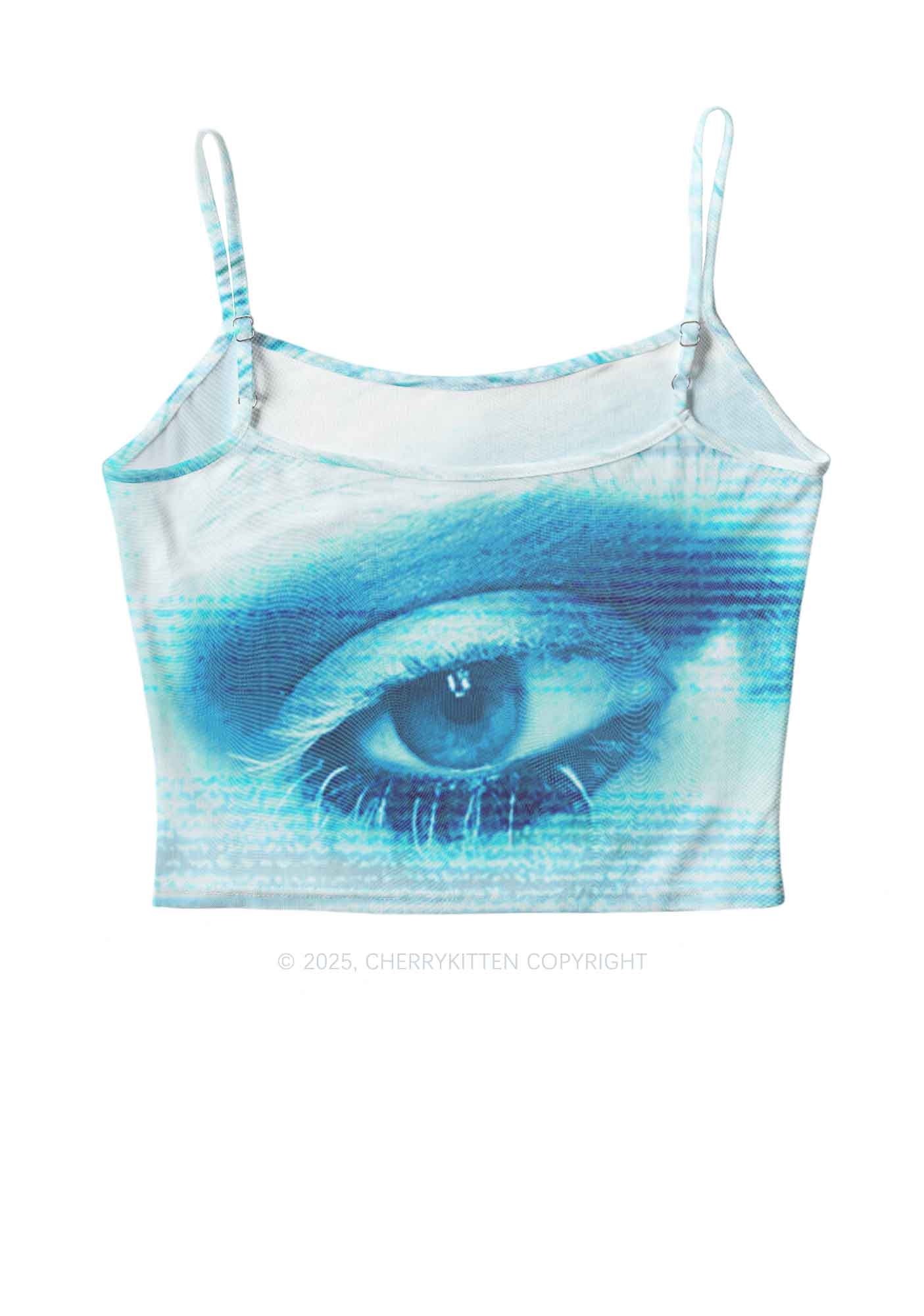 Halloween Tech Blue Eye Y2K Mesh Cami Tank Cherrykitten