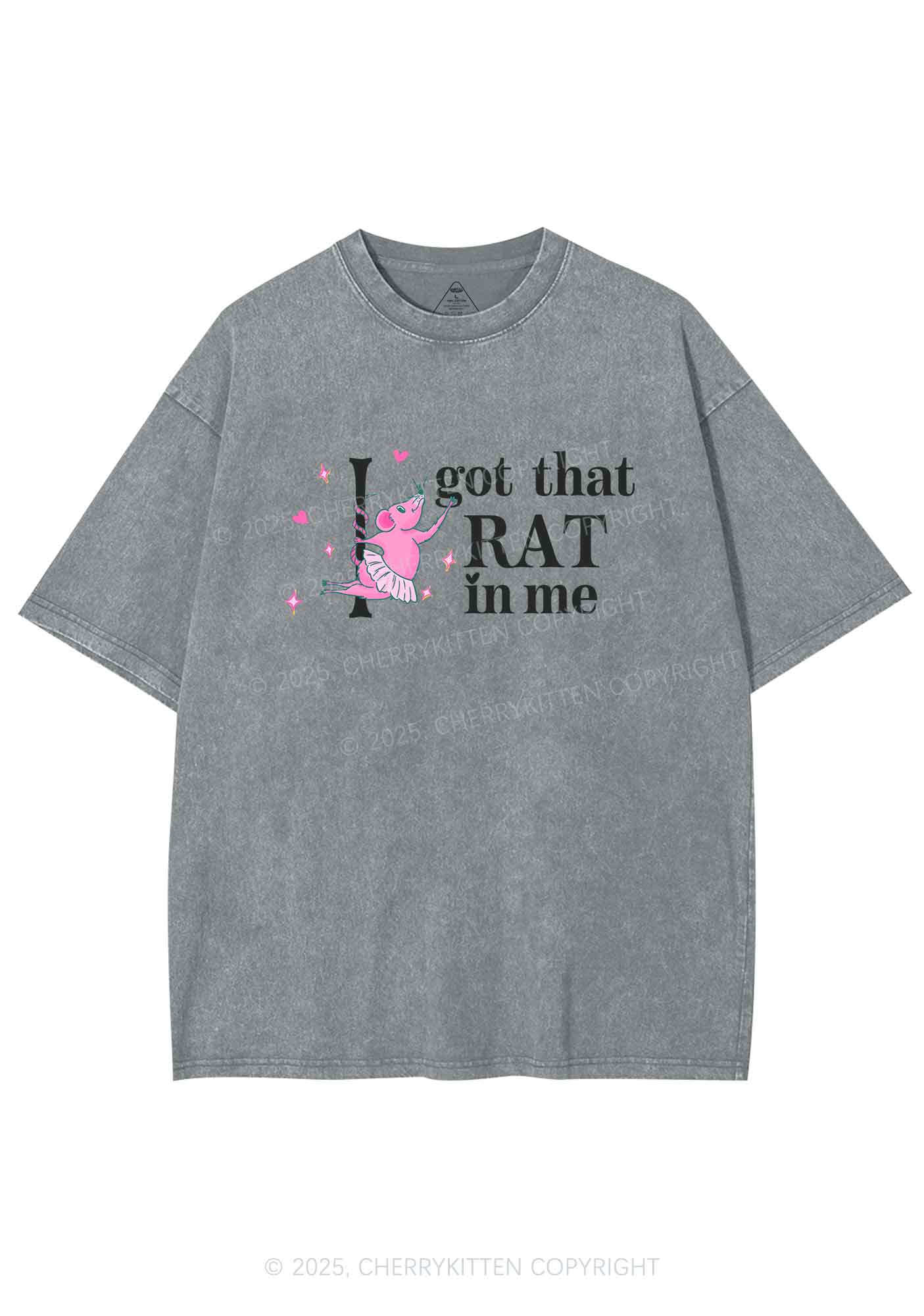 Got Rat In Me Y2K Shirts Washed Tee Cherrykitten