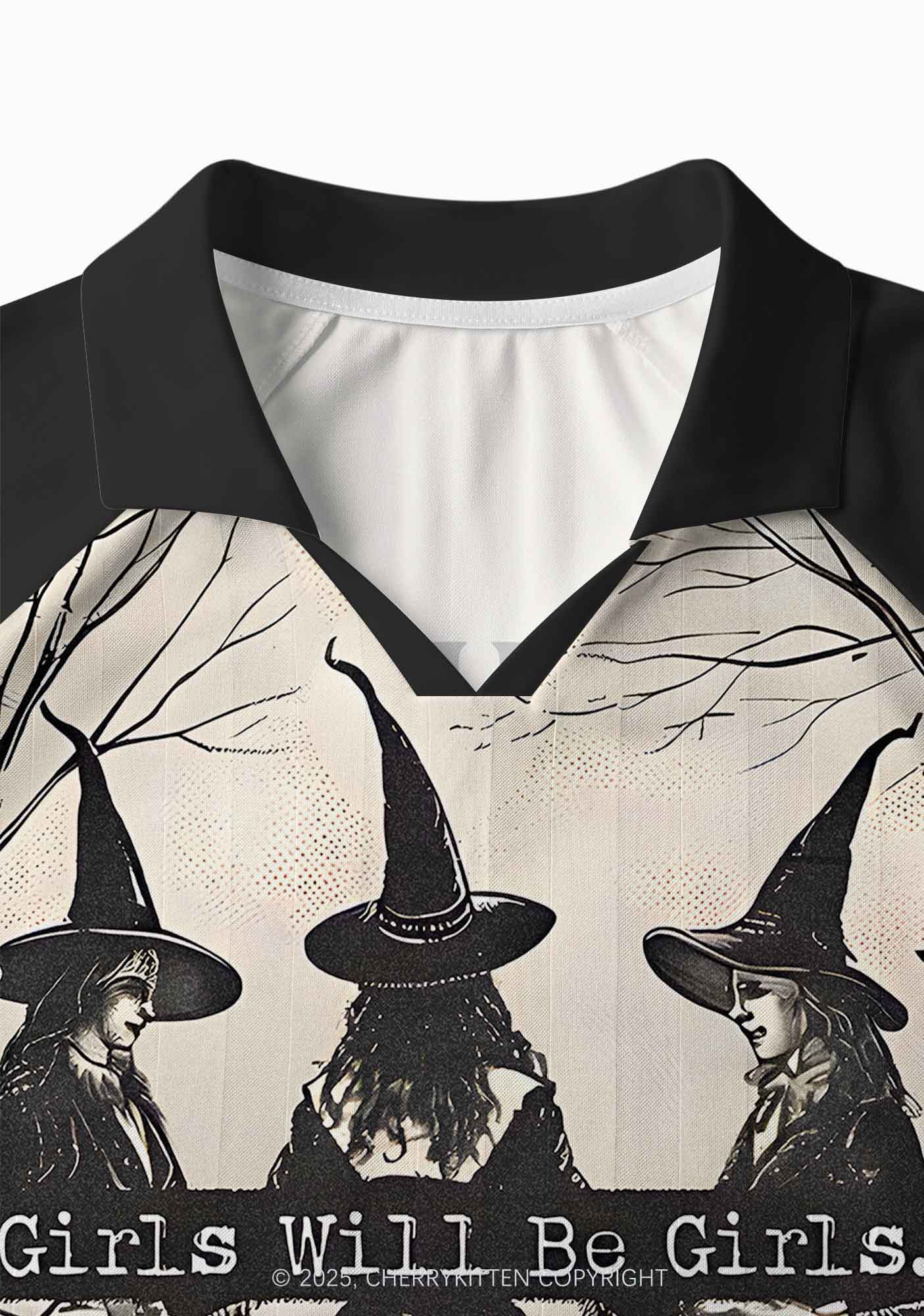 Custom Halloween Girls Will Be Girls Y2K Long Sleeve Sport Jersey Shirts Cherrykitten