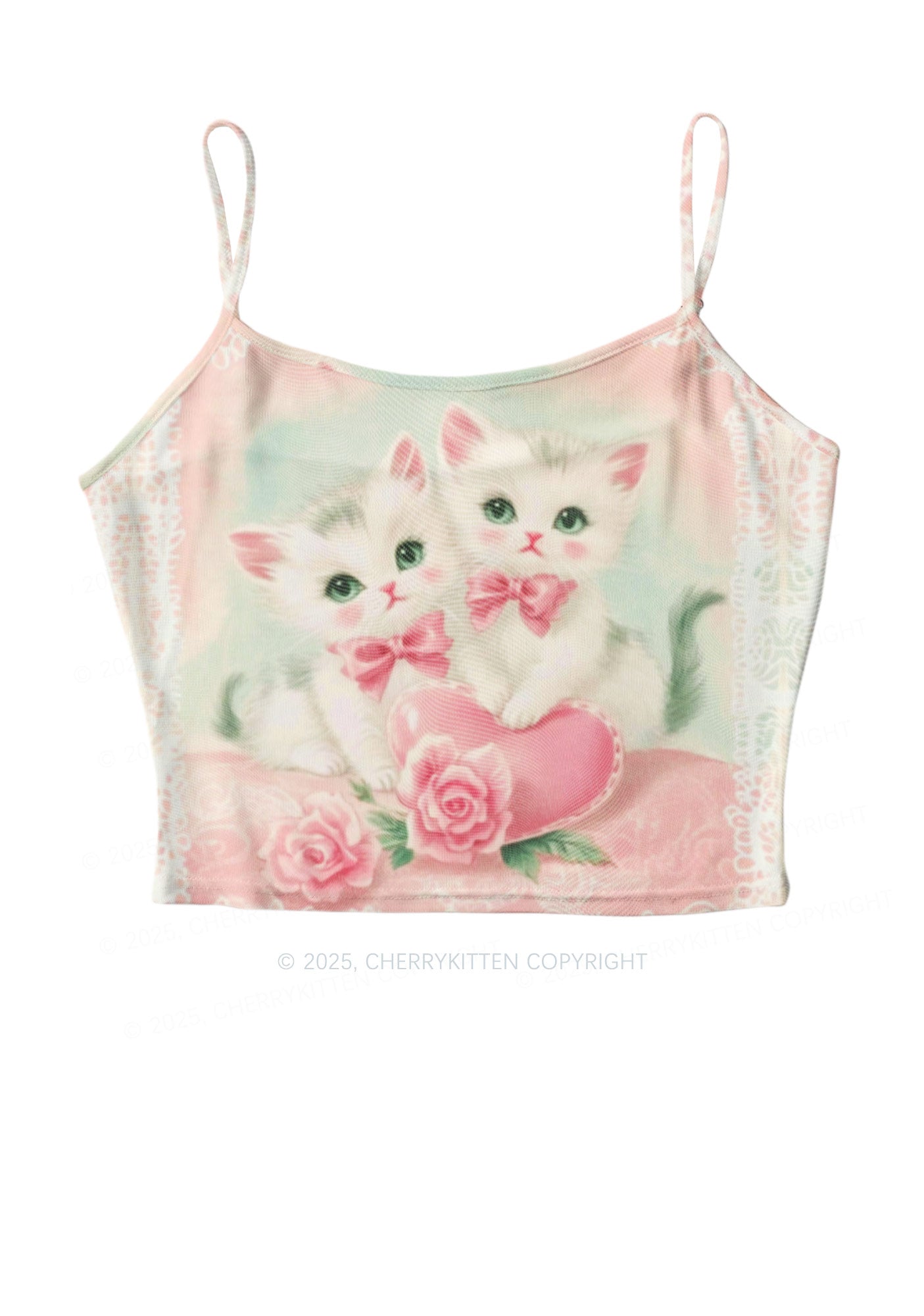 Rose Kitties Y2K Mesh Cami Tank Cherrykitten