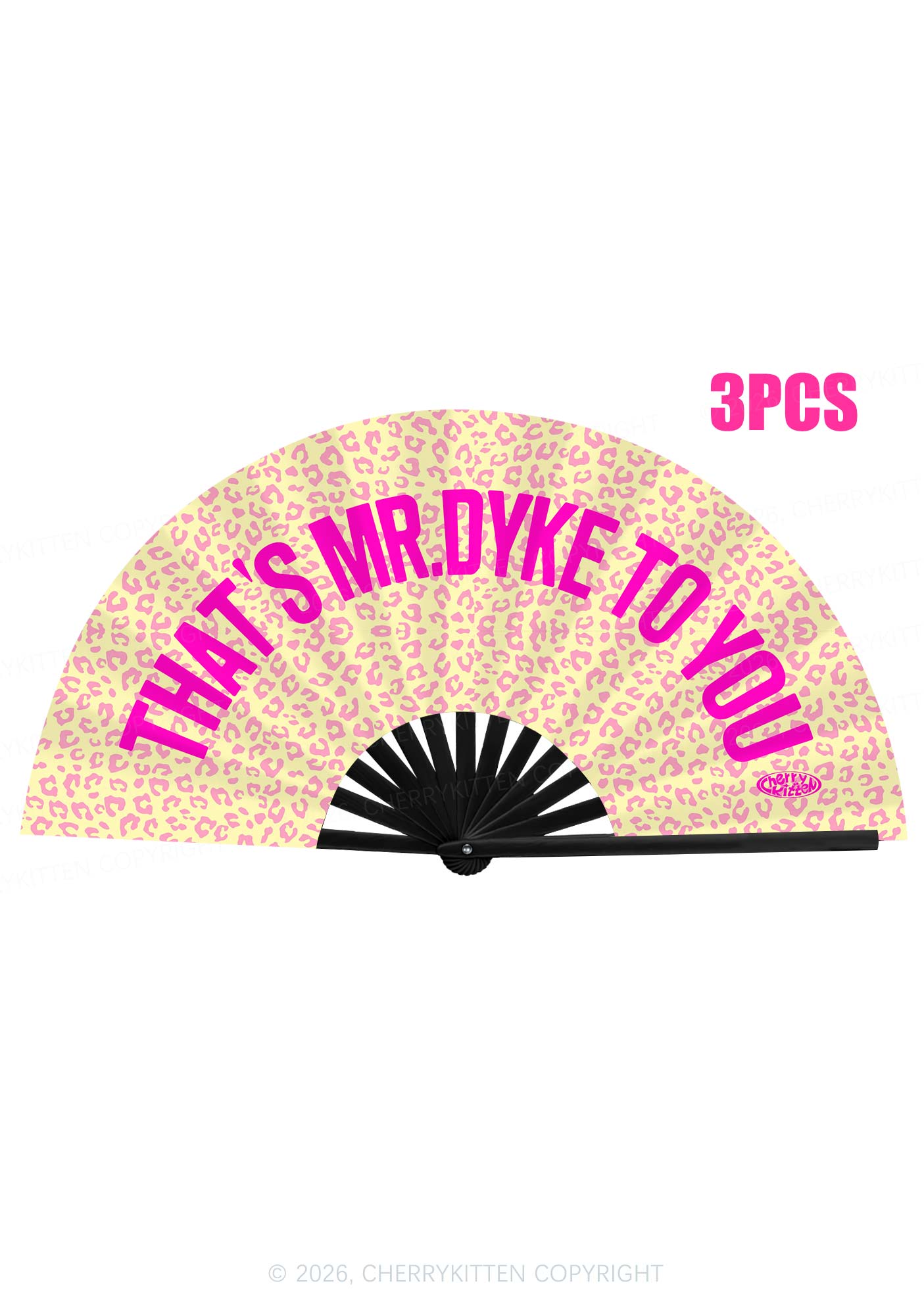 Thats Mr Dyke To You Pride Y2K Rave Hand Fan Cherrykitten