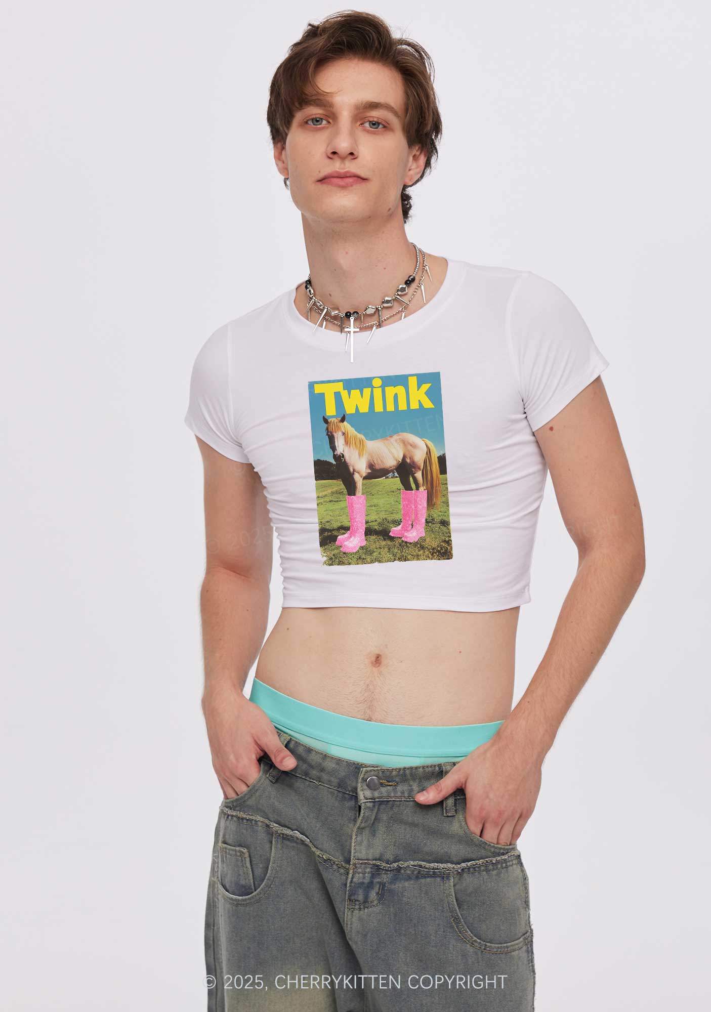 Twink Pony Pride Y2K Baby Tee Cherrykitten