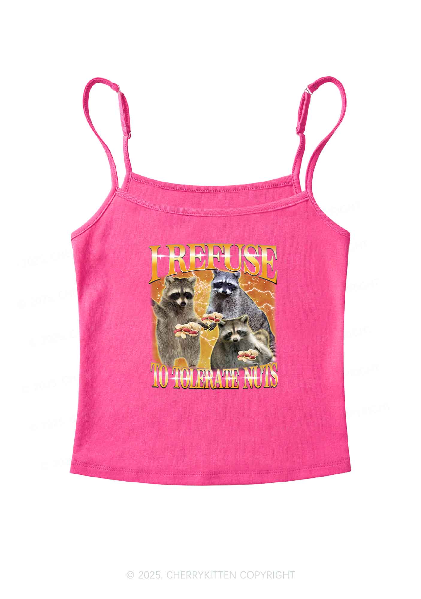 Retro Raccoon Nuts Y2K Spaghetti Strap Cami Cherrykitten