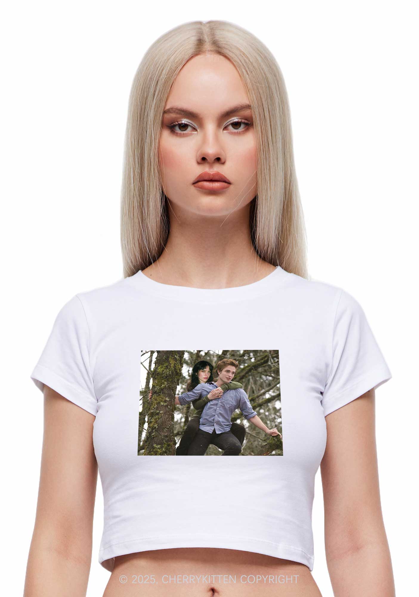 Custom Face Y2K Baby Tee Cherrykitten