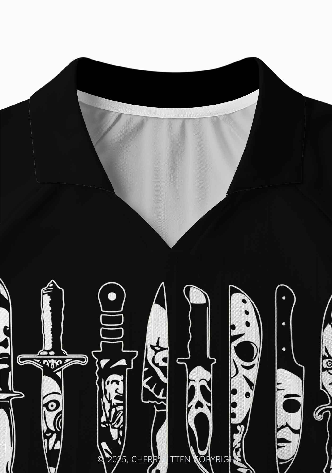 Custom Halloween Ghost Knife Y2K Long Sleeve Sport Jersey Shirts Cherrykitten