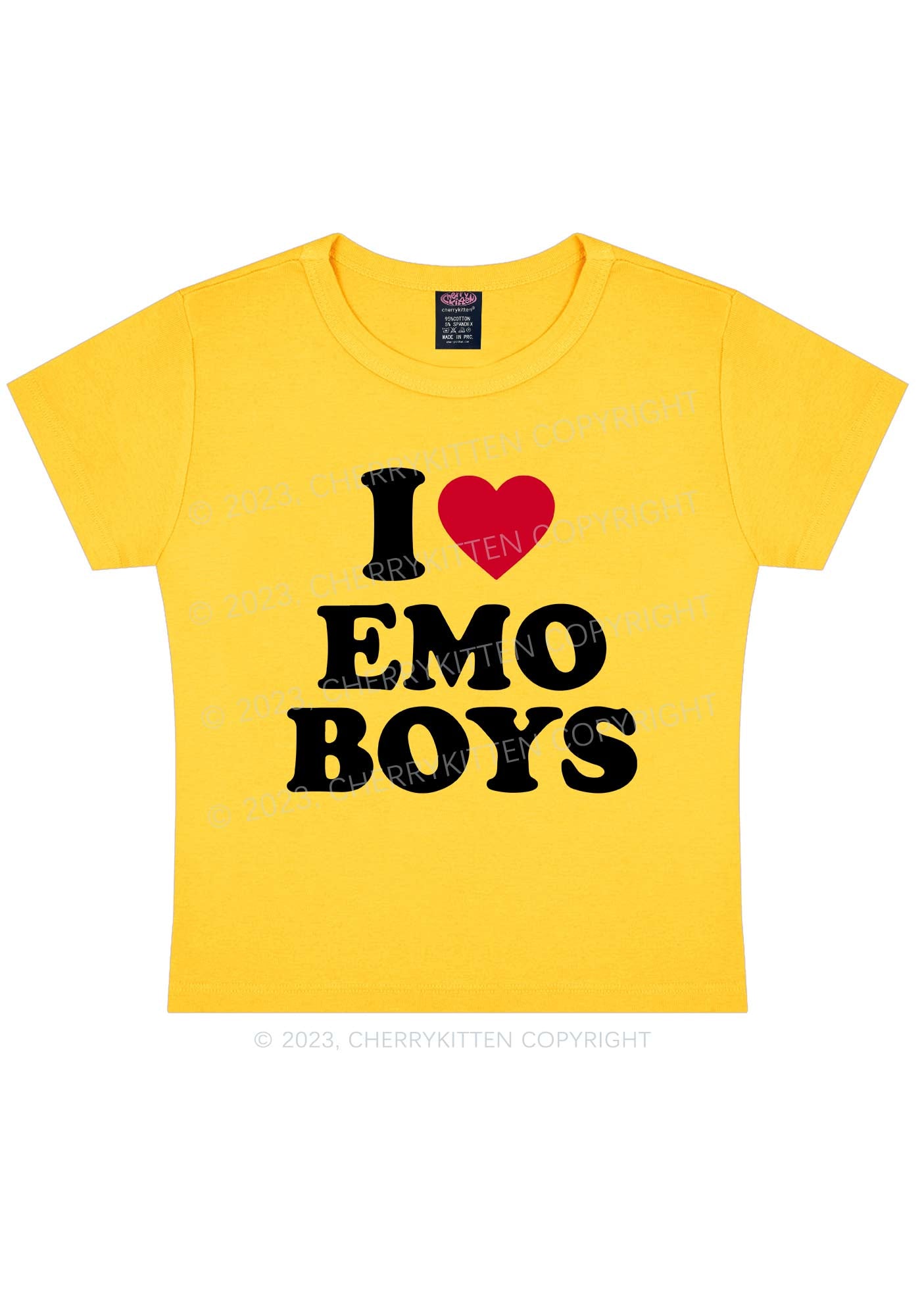 I Love Emo Boys Y2k Baby Tee