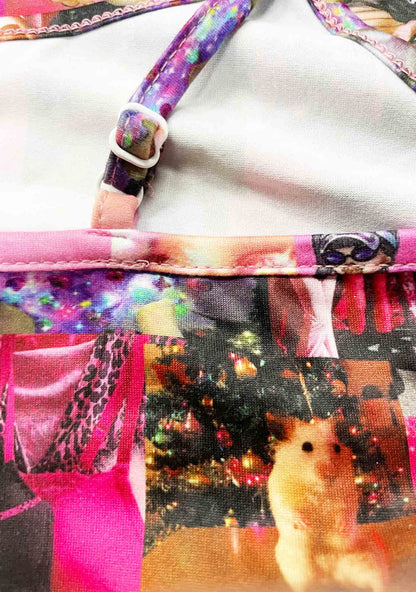 Pink Y2K Collage Pajama Cami Dress