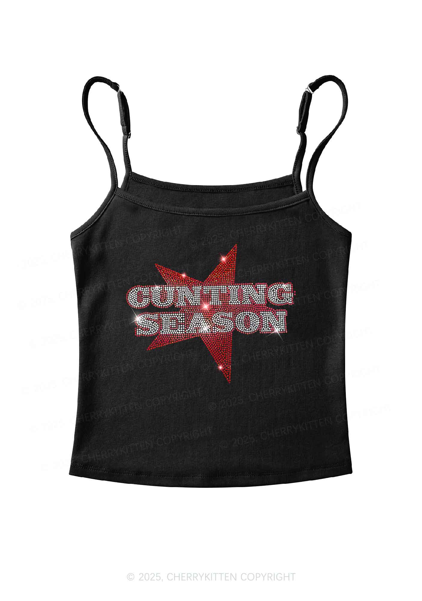 Rhinestone Cxxting Season Y2K Spaghetti Strap Cami Cherrykitten