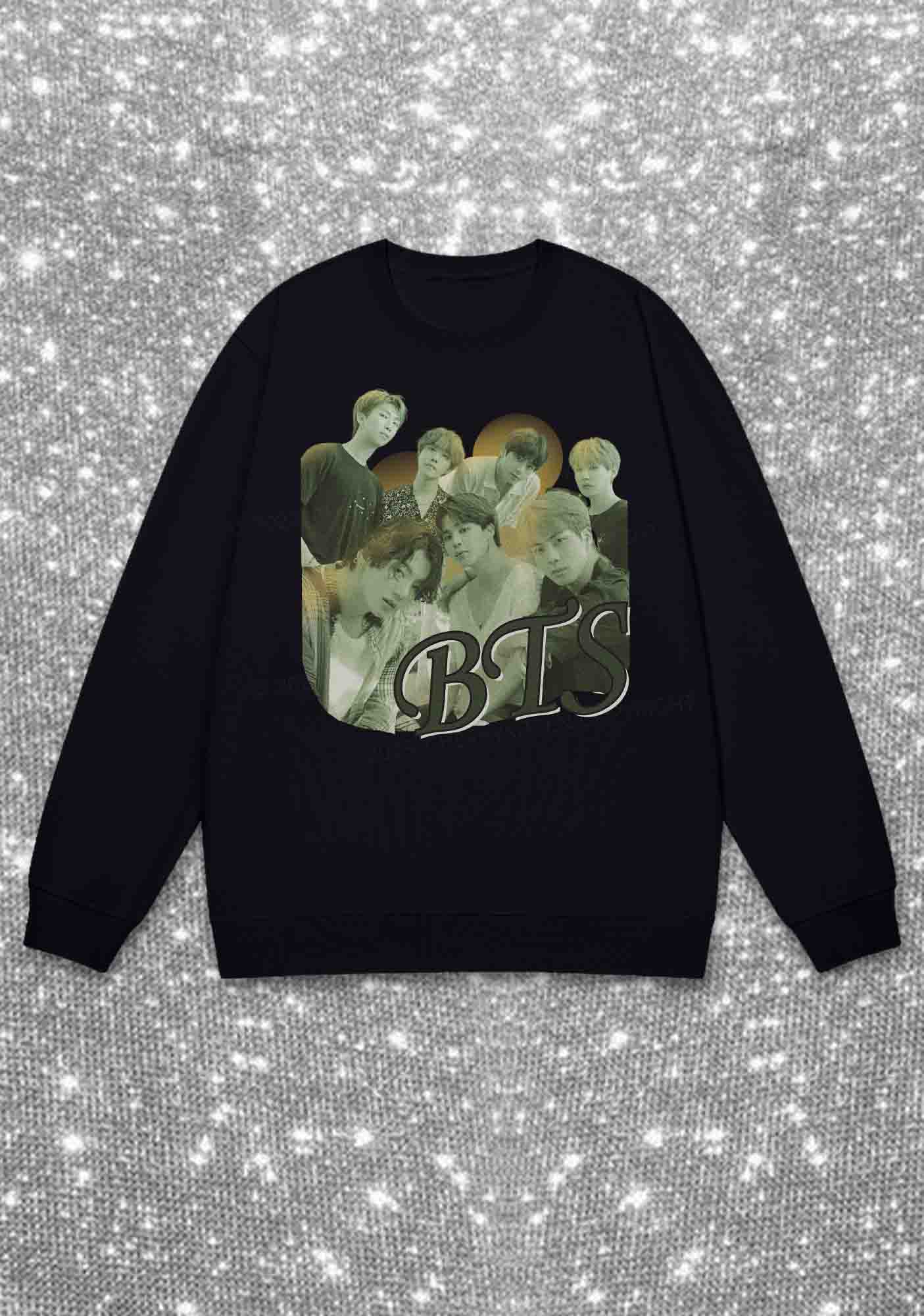 Green Bangtan Kpop Y2K Sweatshirt Cherrykitten