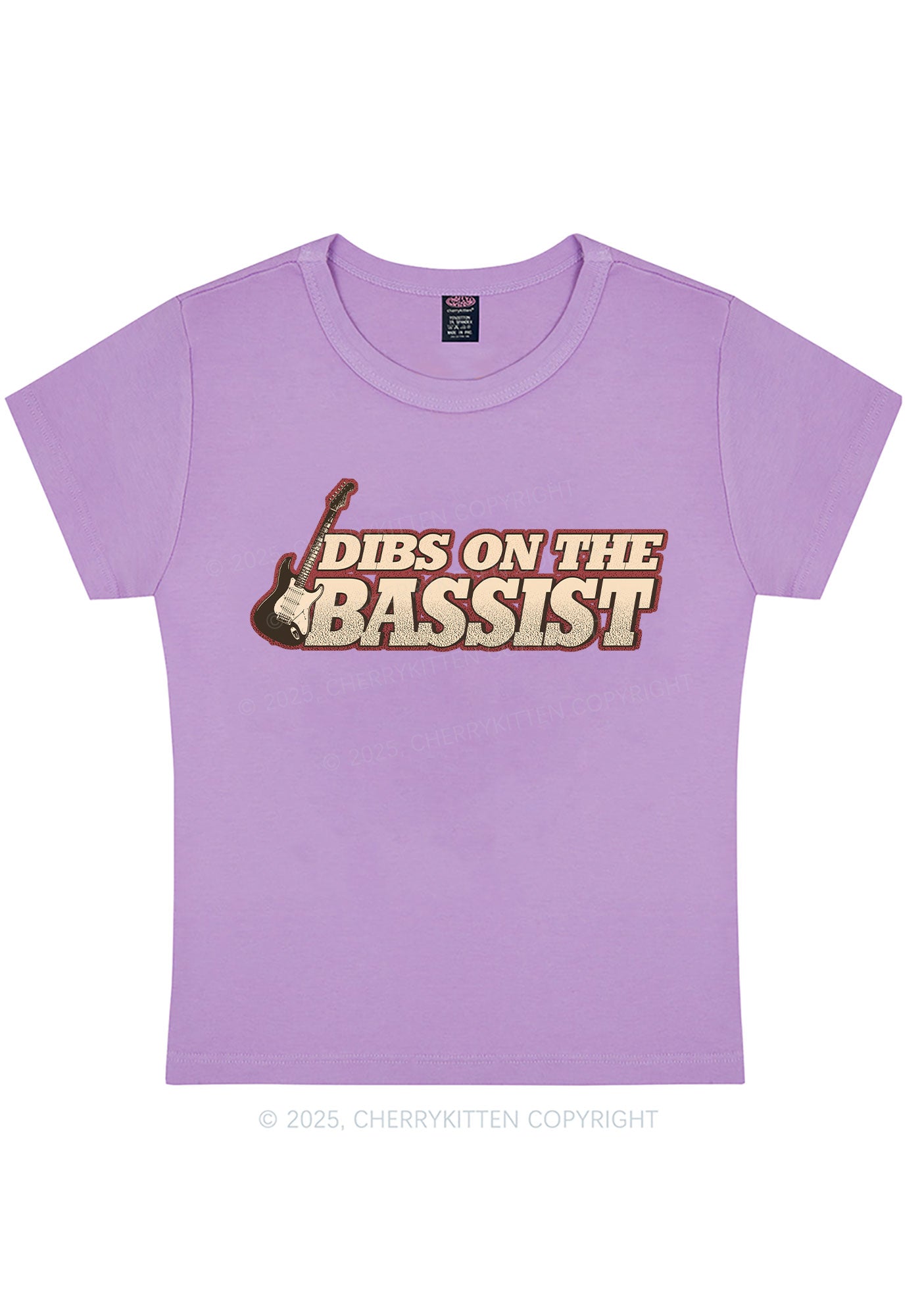 Dibs On The Bassist Y2K Baby Tee Cherrykitten