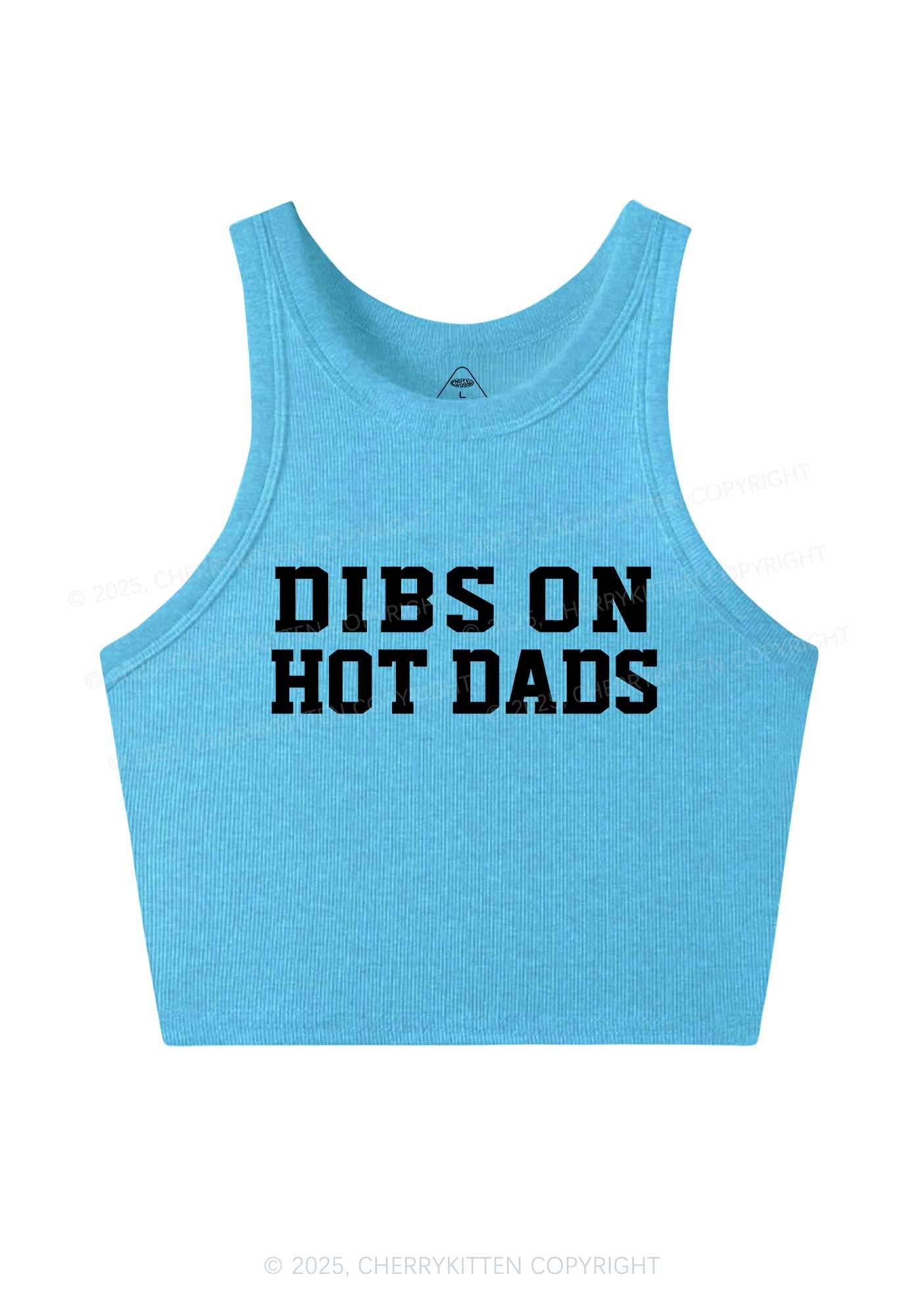 Dibs On Hot Dads Y2K Crop Tank Top Cherrykitten