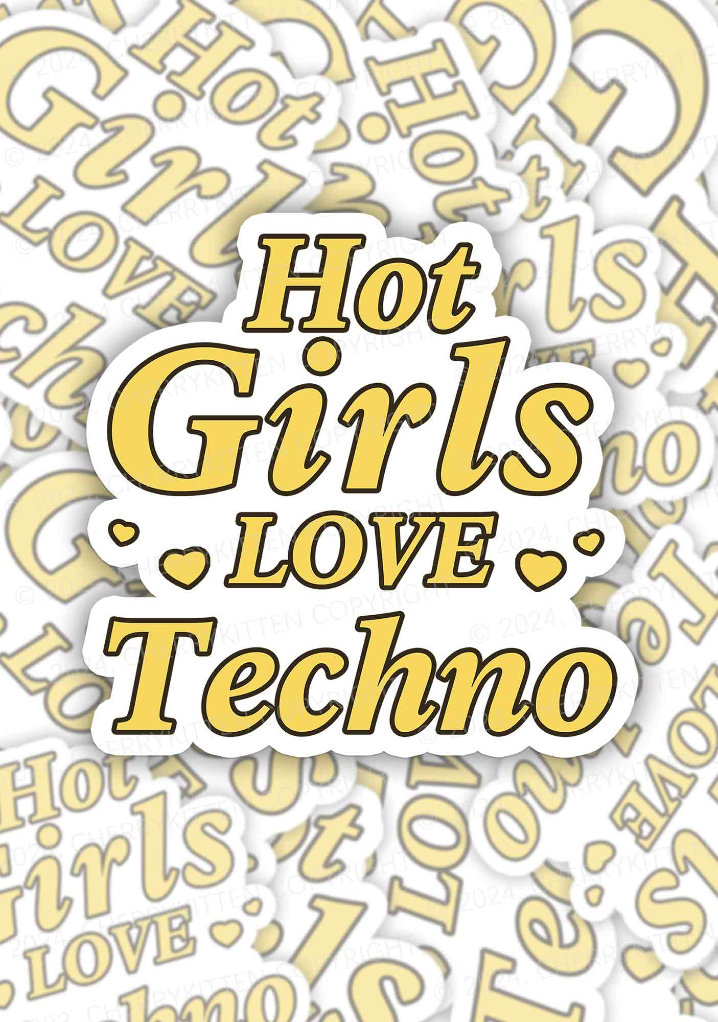 Débardeur "Hot GIRLS Love TECHNO" - T-shirt Musique Techno, Rave - Coupe Classique, Léger - Pour Fêtes, Festival, Fans EDM