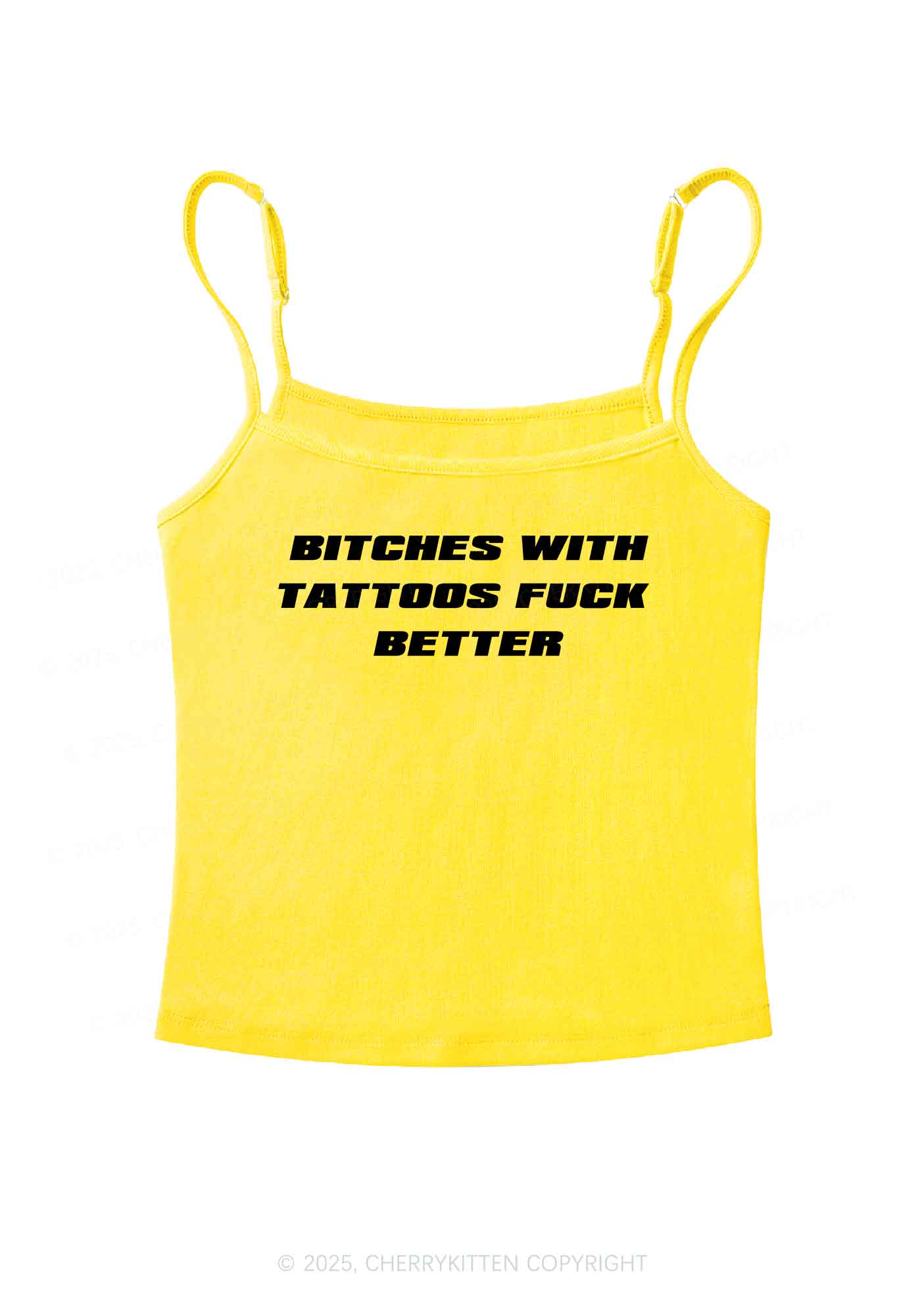 Bxxches With Tattoos Fxxk Better Y2K Spaghetti Strap Cami Cherrykitten