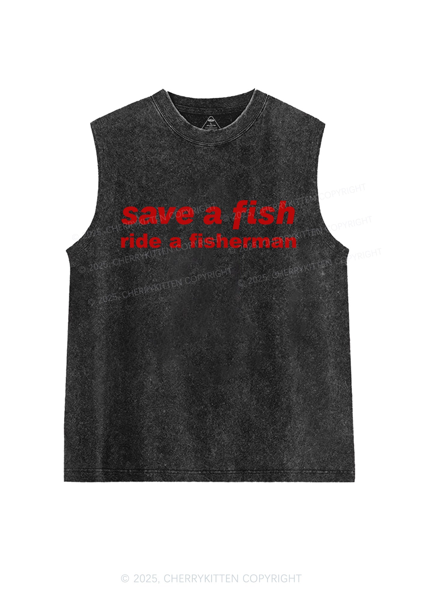 Save A Fish Y2K Washed Muscle Tank Cherrykitten