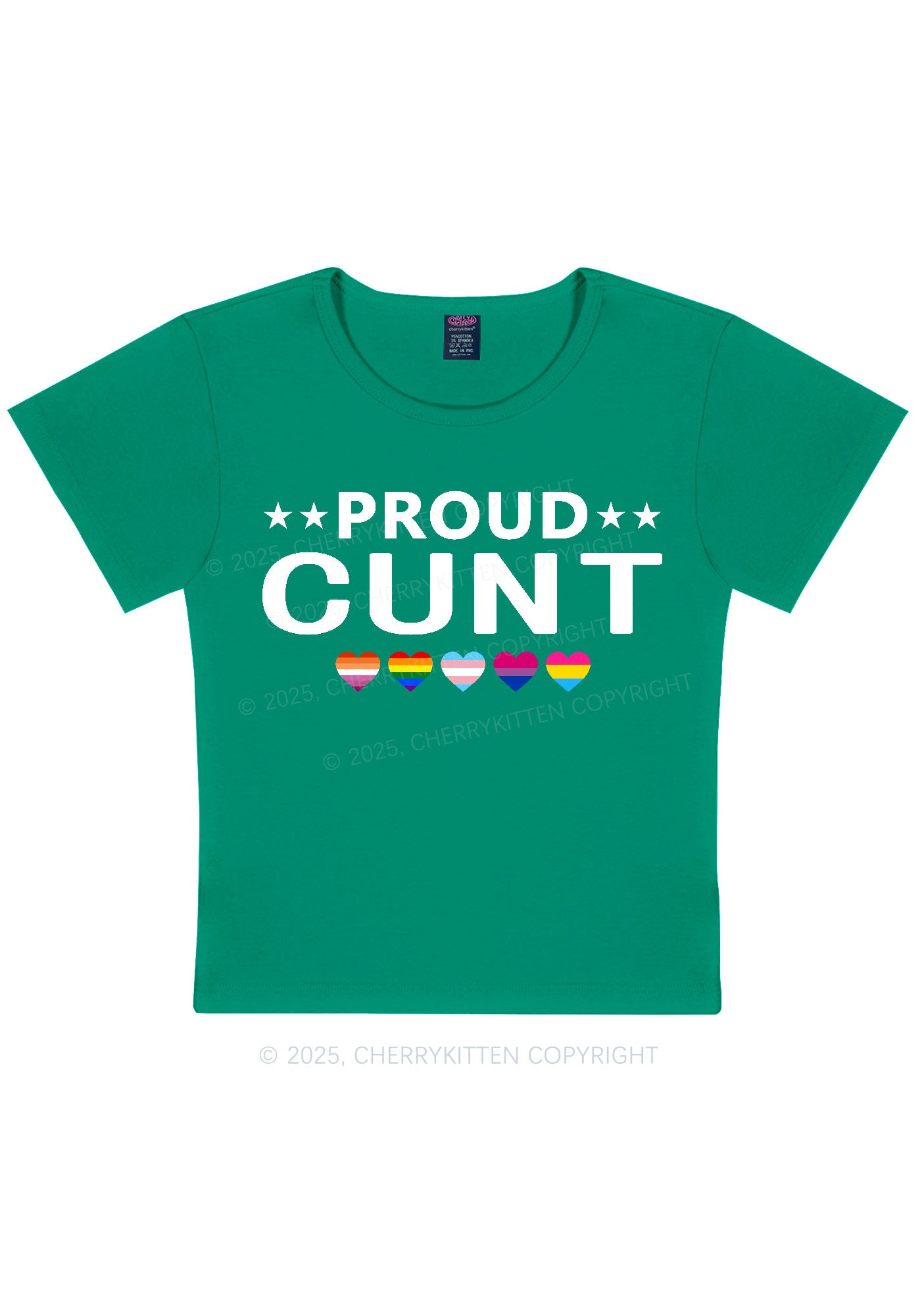 Proud Cxxt Pride Y2K Baby Tee Cherrykitten