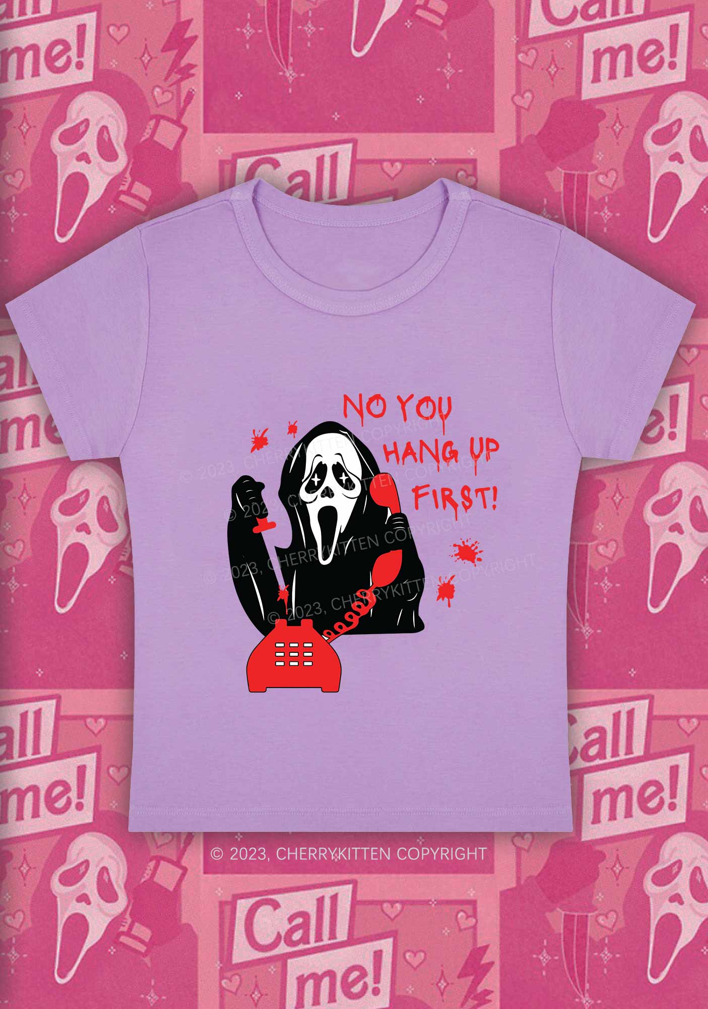 Halloween You Hang Up First Scary Bloodstains Y2K Baby Tee Cherrykitten