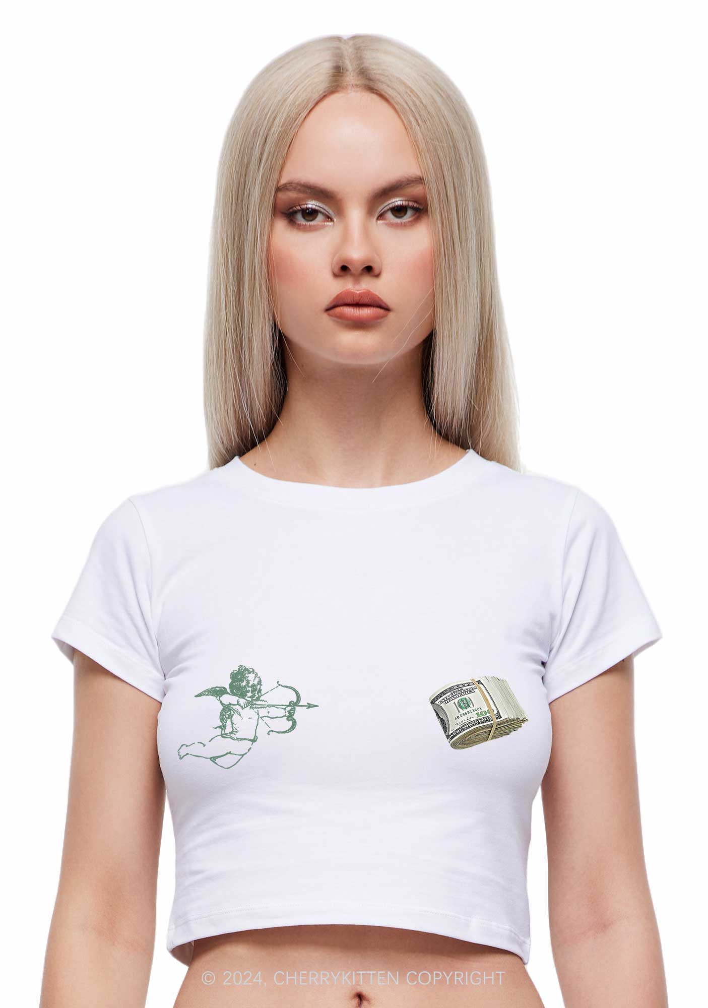 Cupid Cash Y2K Valentine's Day Baby Tee Cherrykitten