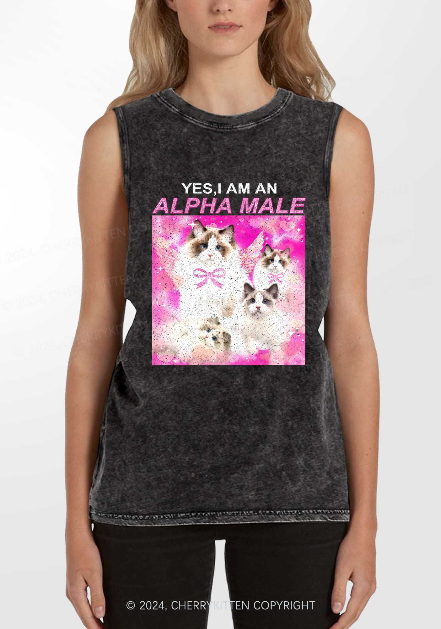 Alpha Male Y2K Washed Tank Cherrykitten