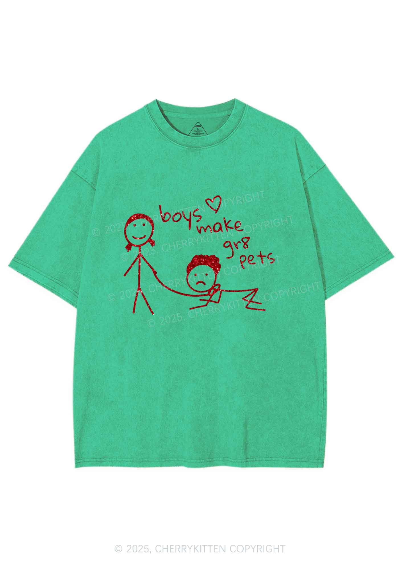 Glitter Boys Make Gr8 Pets Y2K Shirts Washed Tee Cherrykitten