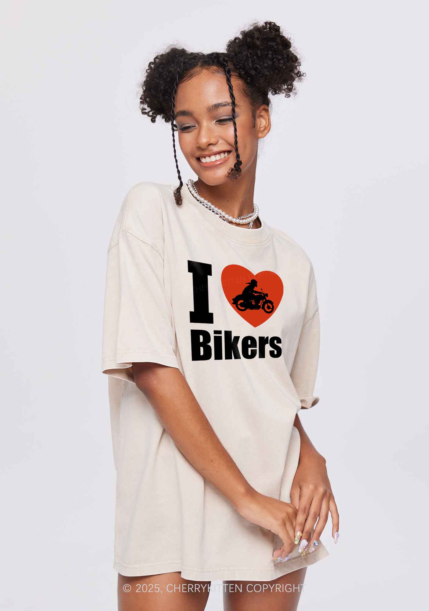 I Love Bikers Y2K Shirts Washed Tee Cherrykitten
