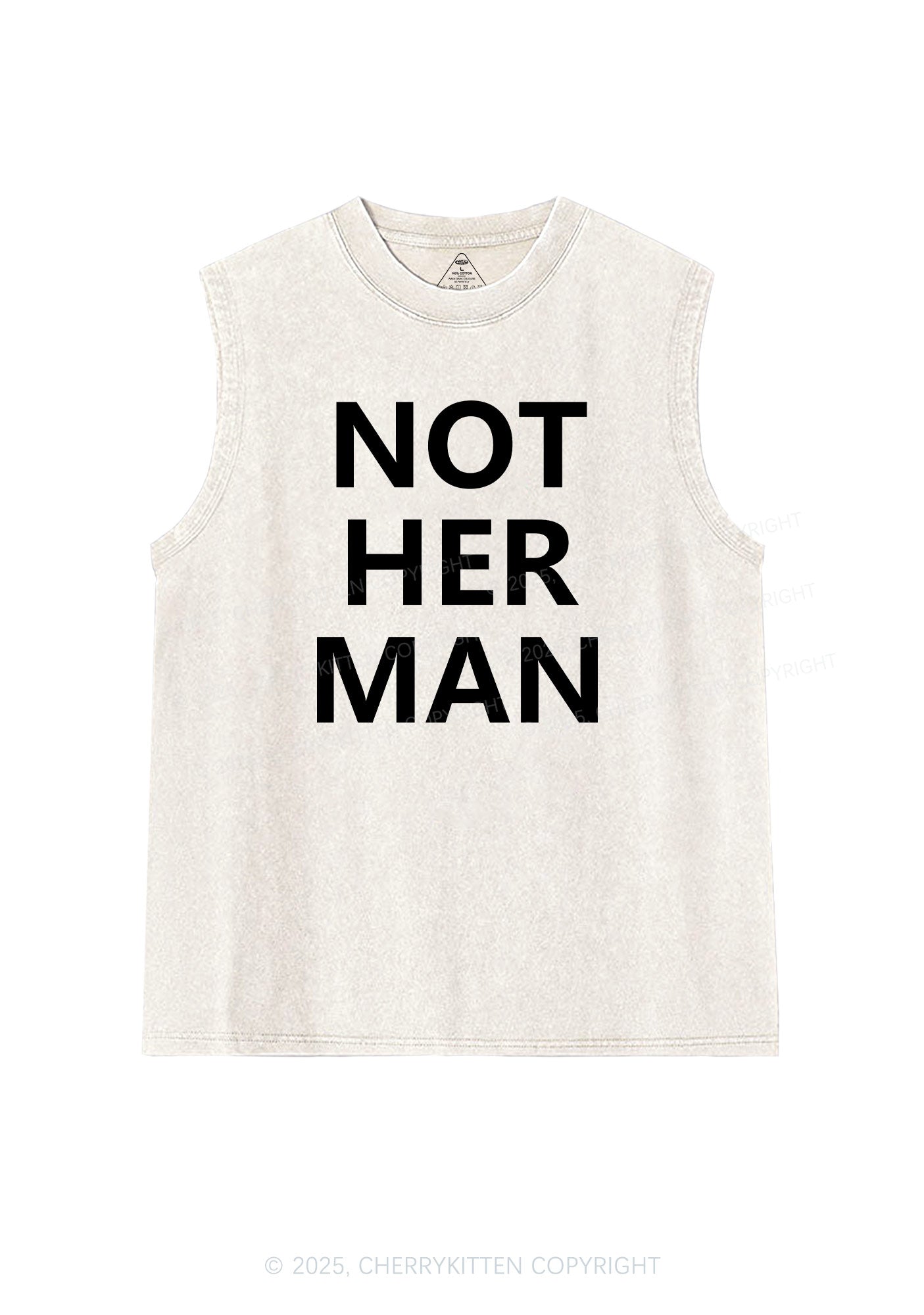 Not Her Man Y2K Washed Muscle Tank Cherrykitten