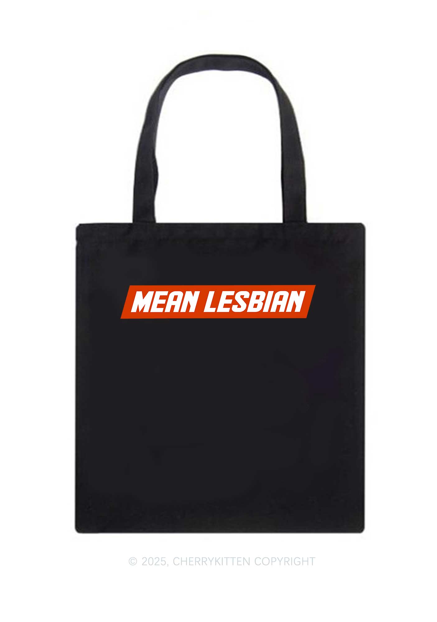 Mean Lesbian Pride Y2K Canvas Tote Bag Cherrykitten