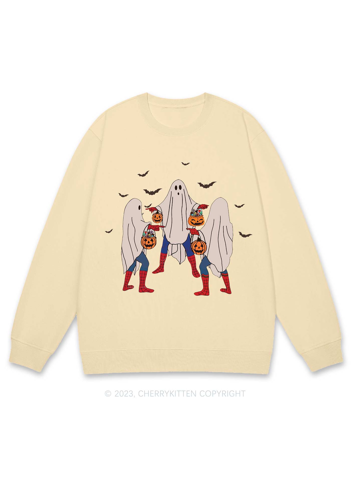Three Ghost Spiderman Halloween Y2K Sweatshirt Cherrykitten
