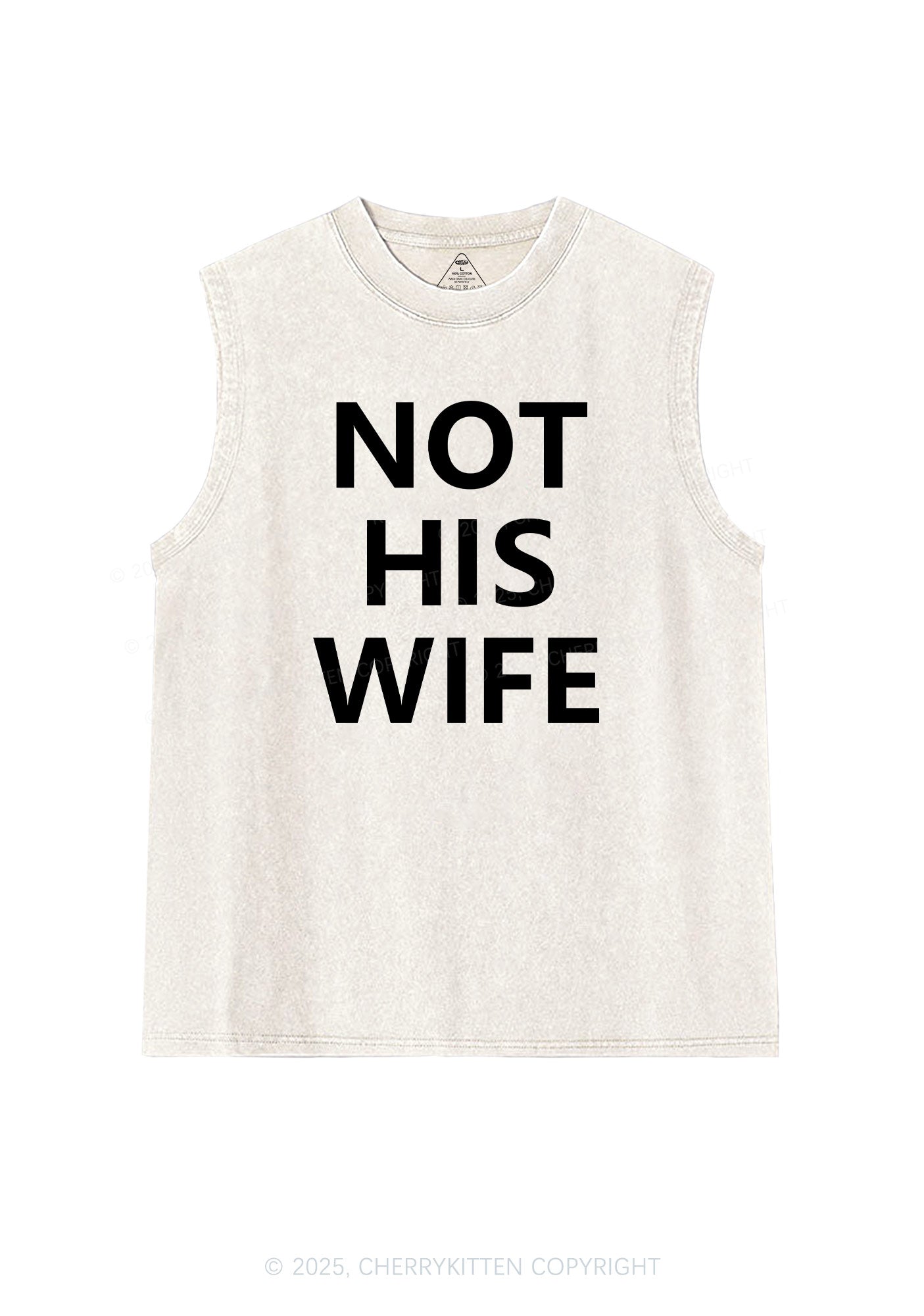 Not His Wife Y2K Washed Muscle Tank Cherrykitten