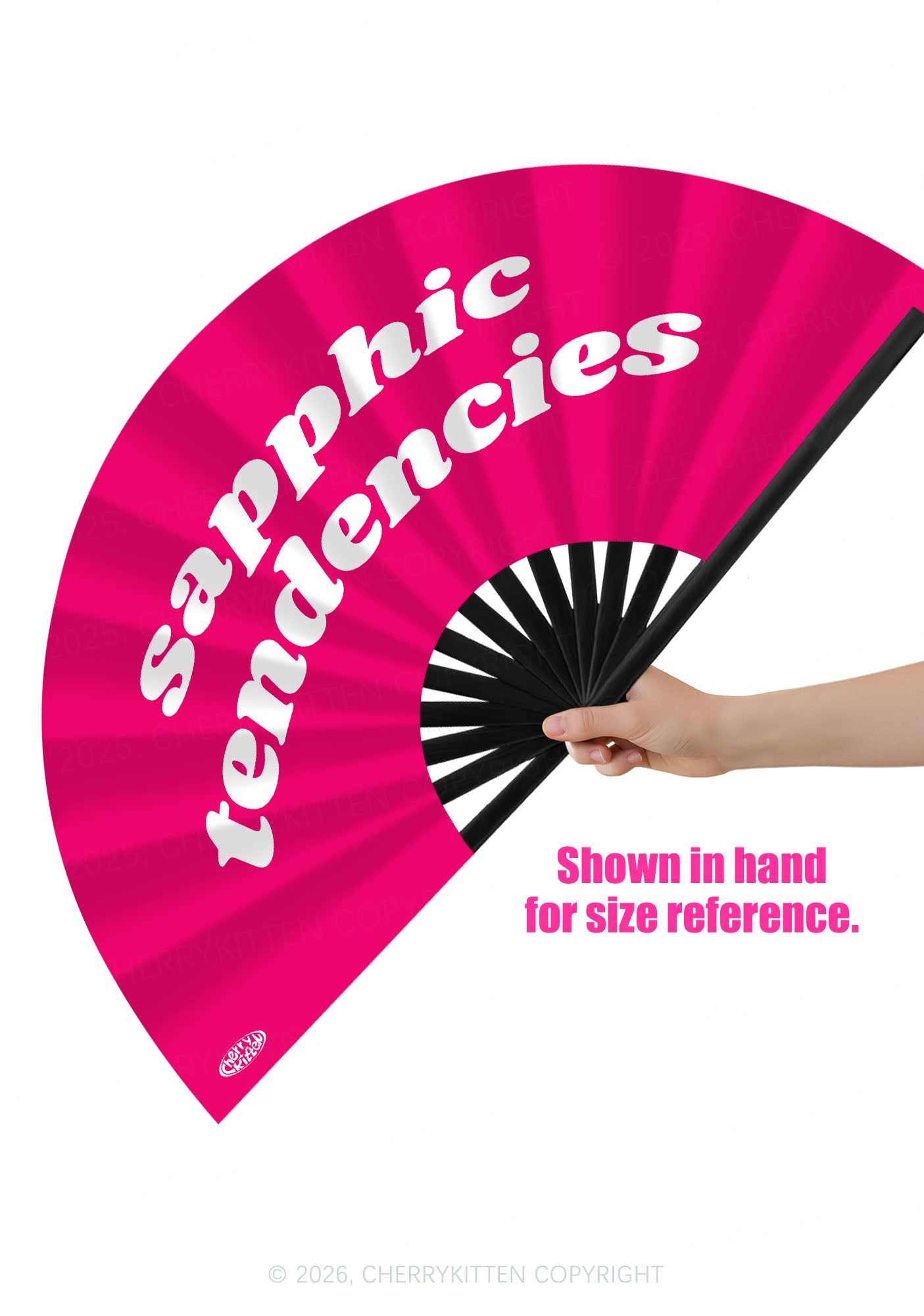 Sapphic Tendencies Pride Y2K Rave Hand Fan Cherrykitten