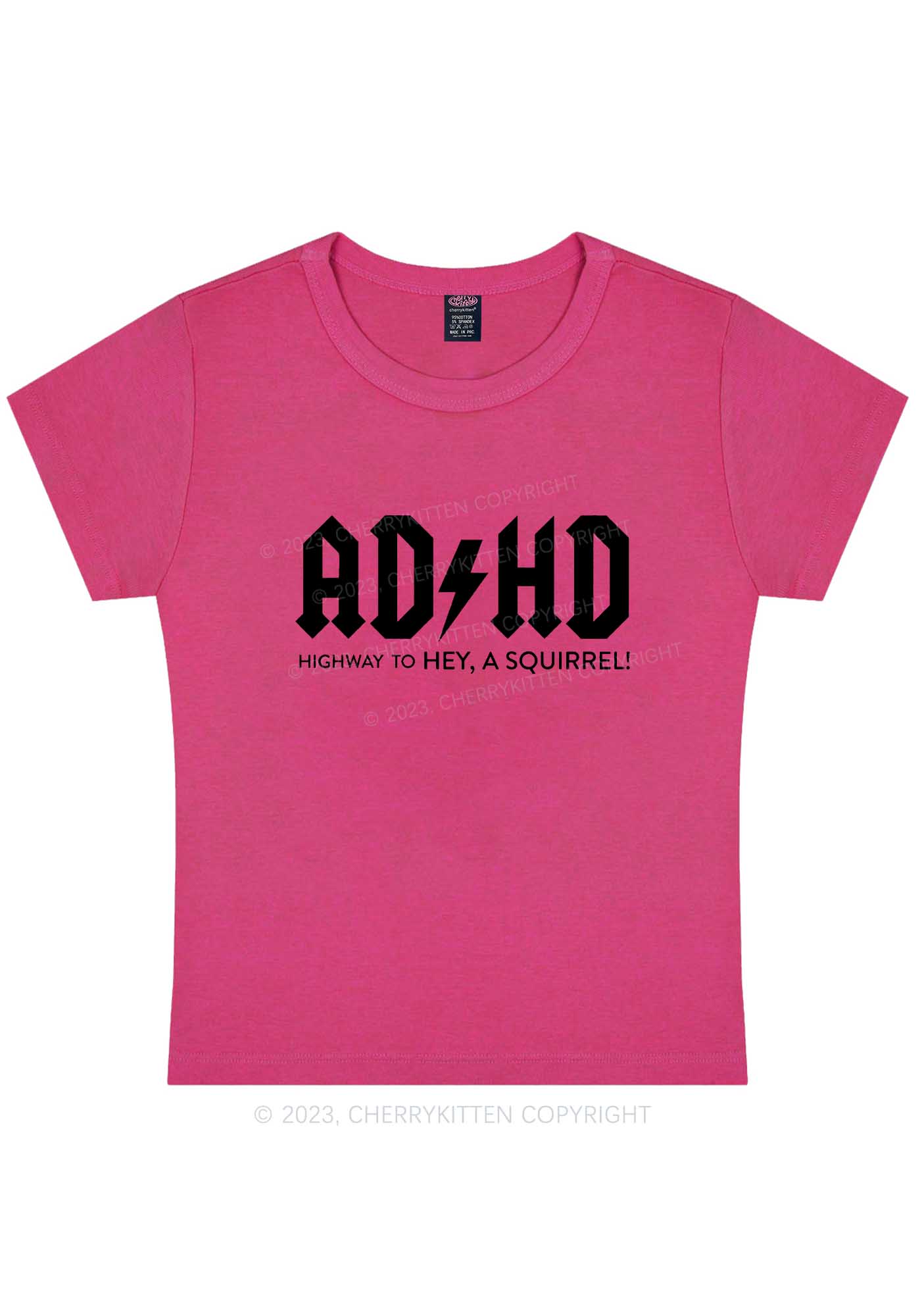 ADHD Hey A Squirrel Y2K Baby Tee Cherrykitten