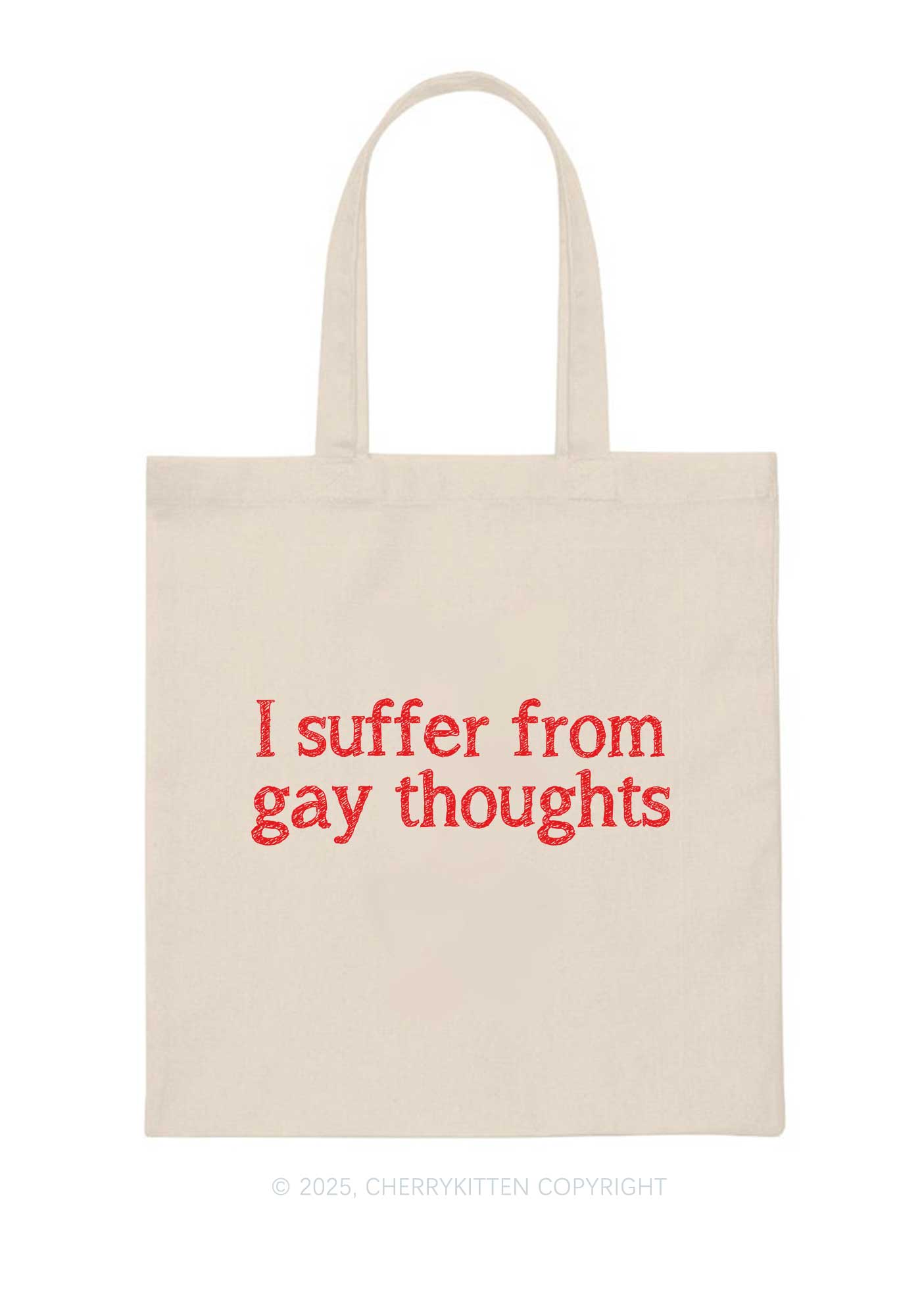 Suffer From Gay Thoughts Pride Y2K Canvas Tote Bag Cherrykitten
