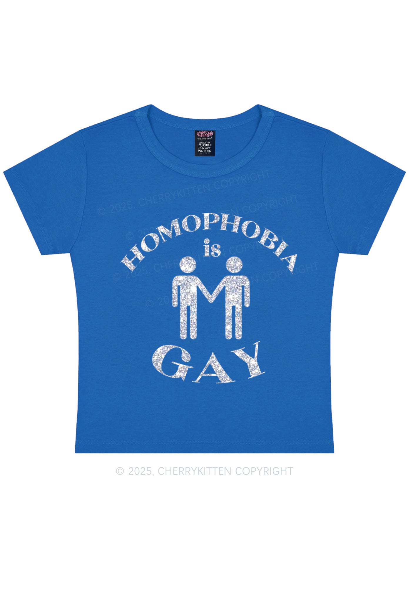 Glitter Homophobia Is Gay Pride Y2K Baby Tee Cherrykitten