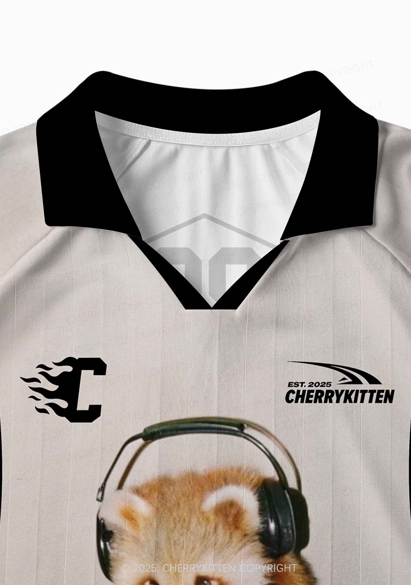Custom Red Panda DJ Y2K Sport Long Sleeve Jersey Shirts Cherrykitten