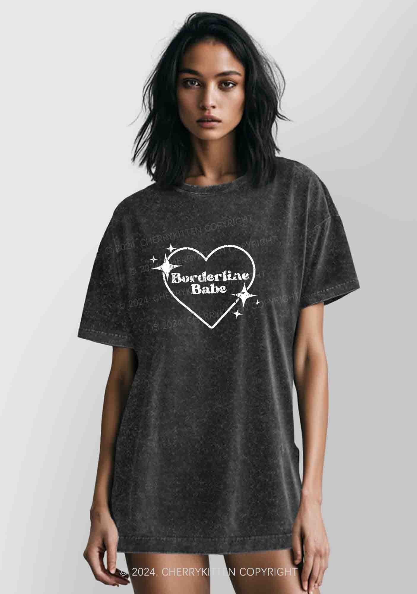 Borderline Personality Babe Y2K Washed Tee Cherrykitten
