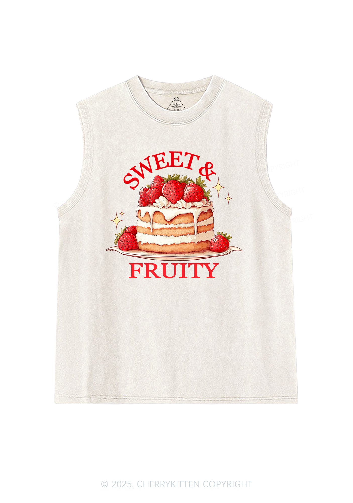 Sweet And Fruity Cake Pride Y2K Washed Muscle Tank Cherrykitten