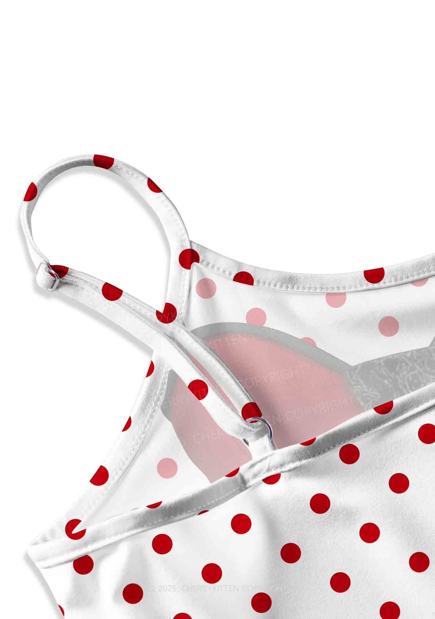 Dots Red Corset Y2K Print Slip Dress Cherrykitten