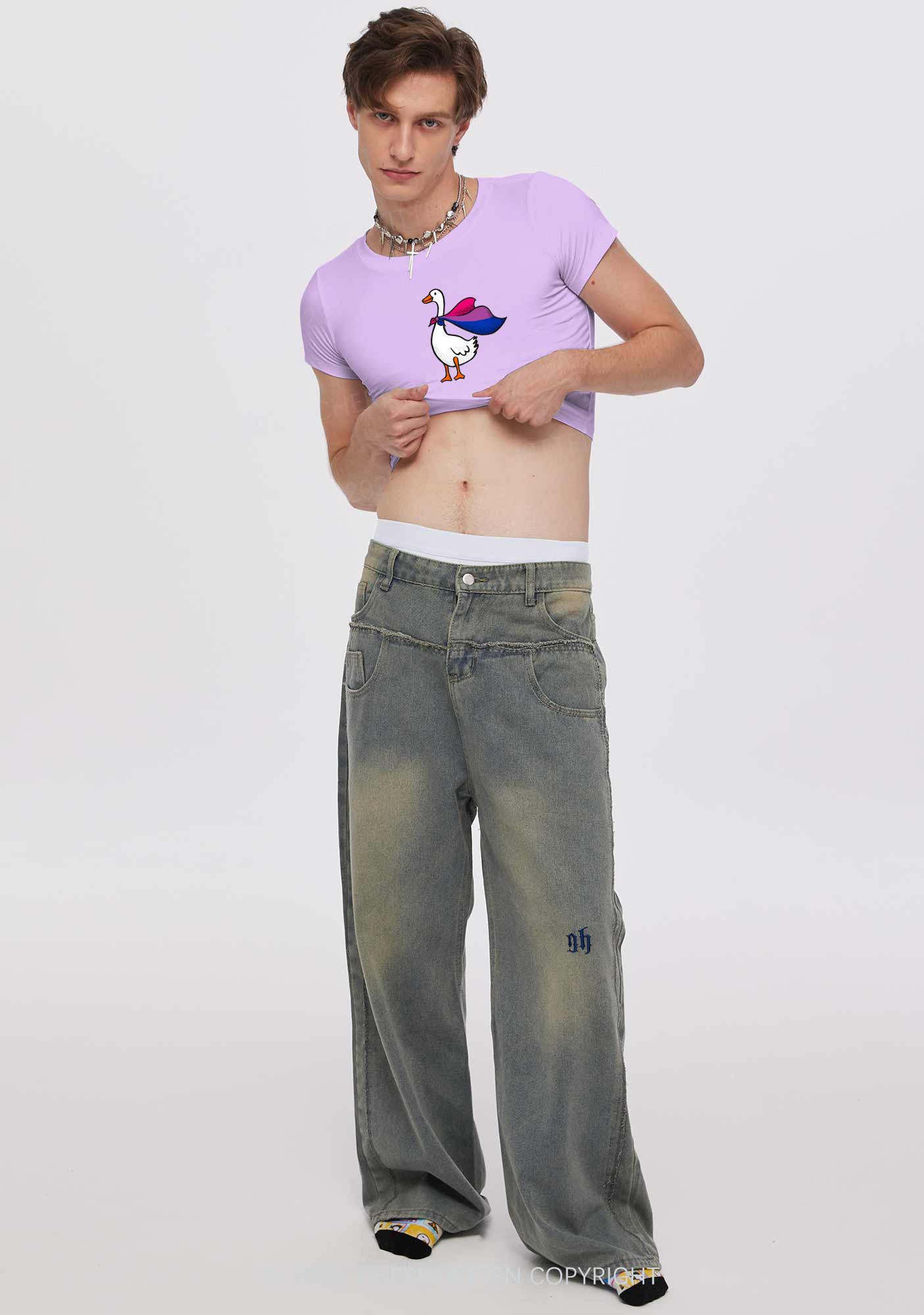 Bisexual Goose Pride Y2K Baby Tee Cherrykitten