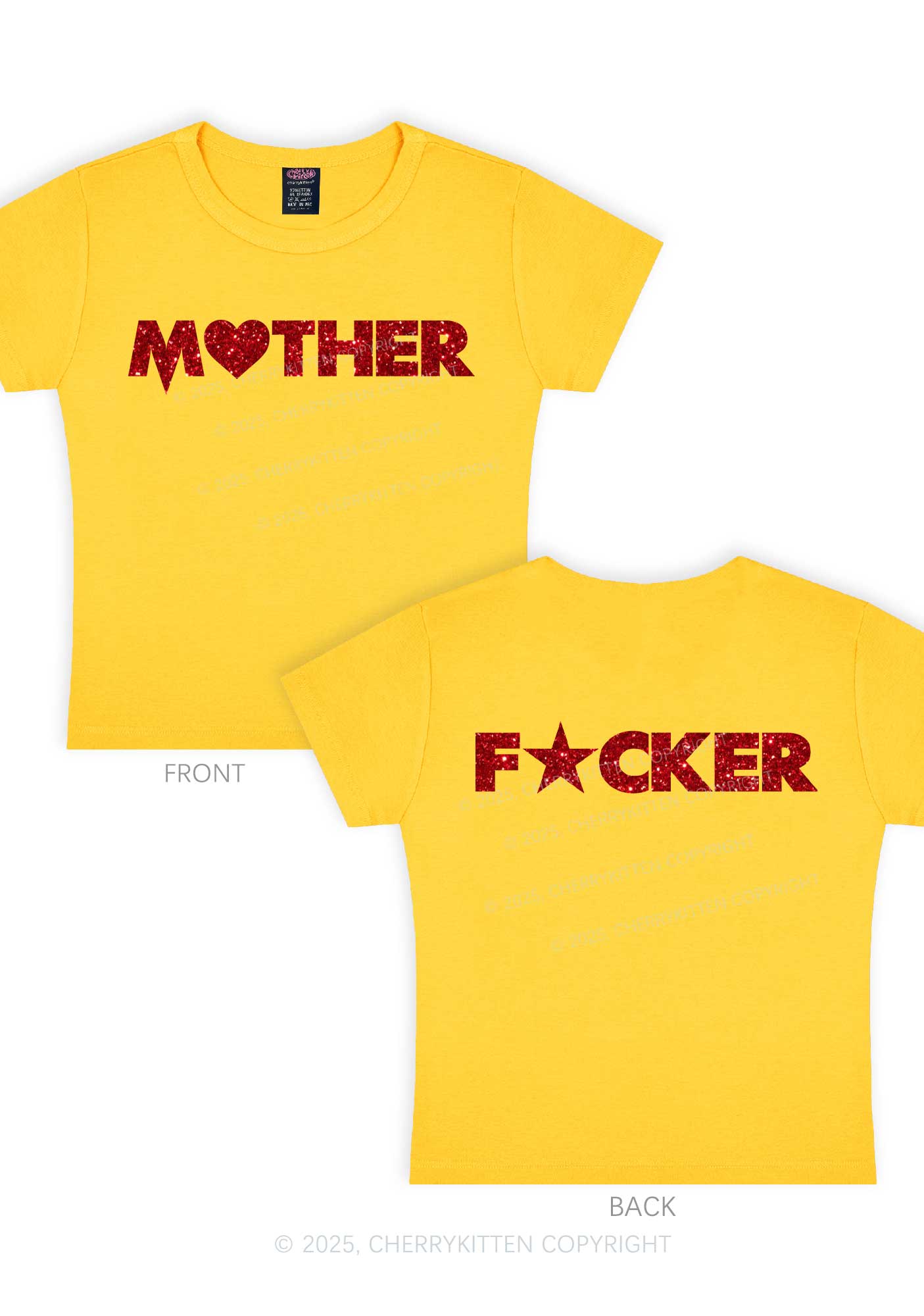 Glitter Motherfxcker Two Sides Y2K Baby Tee Cherrykitten